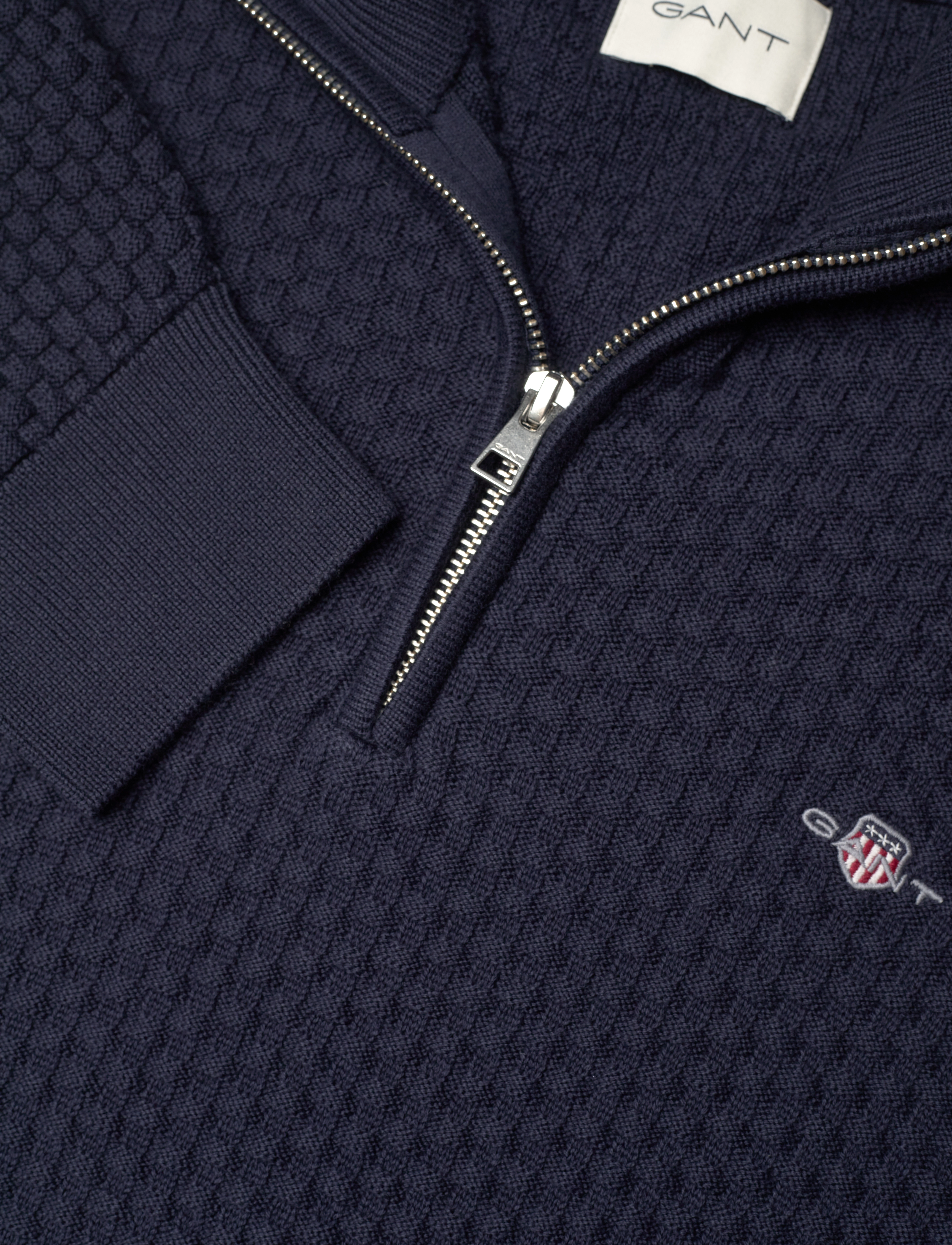 GANT - COTTON TEXTURE HALFZIP - evening blue - 2