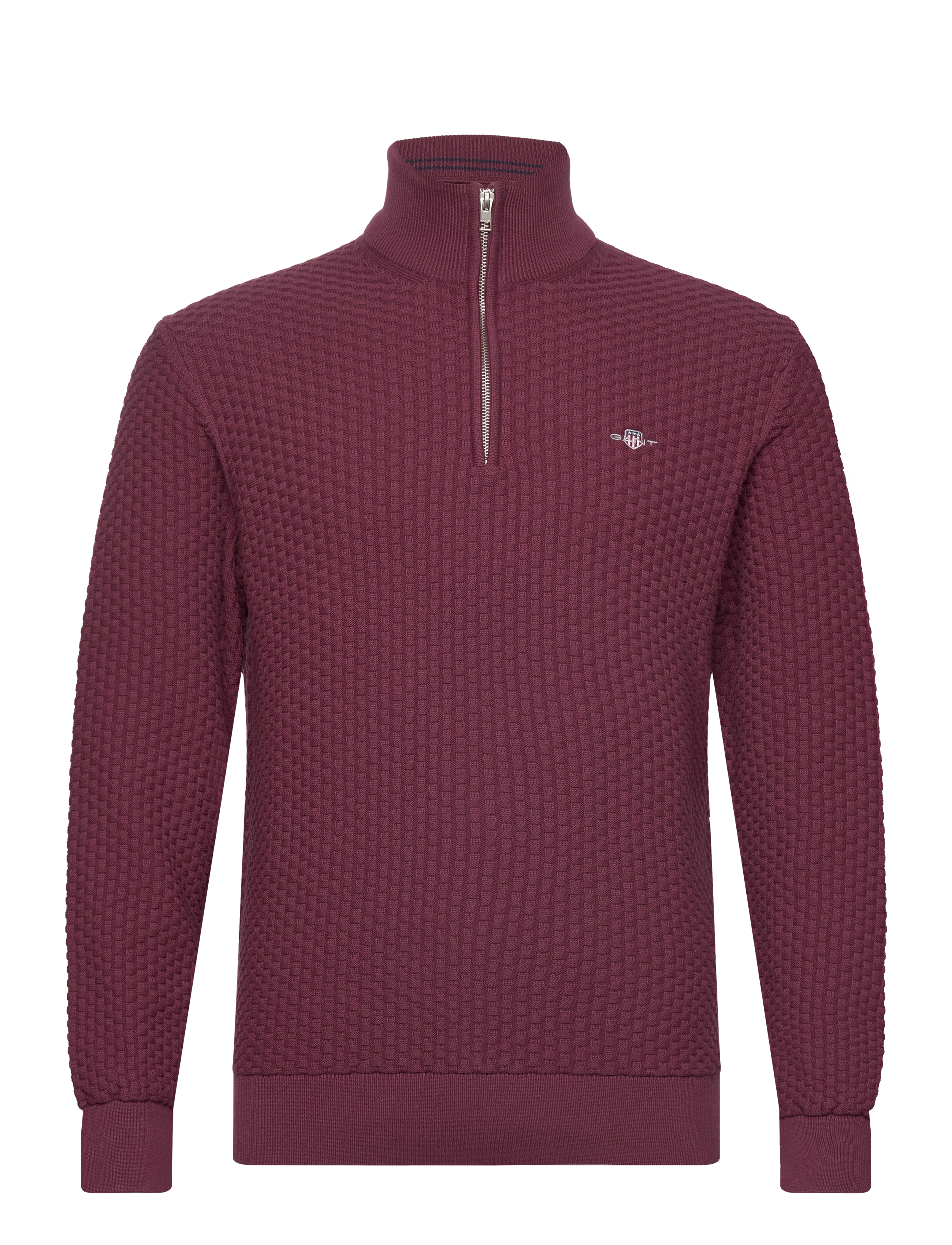 COTTON TEXTURE HALFZIP - RED SHADOW