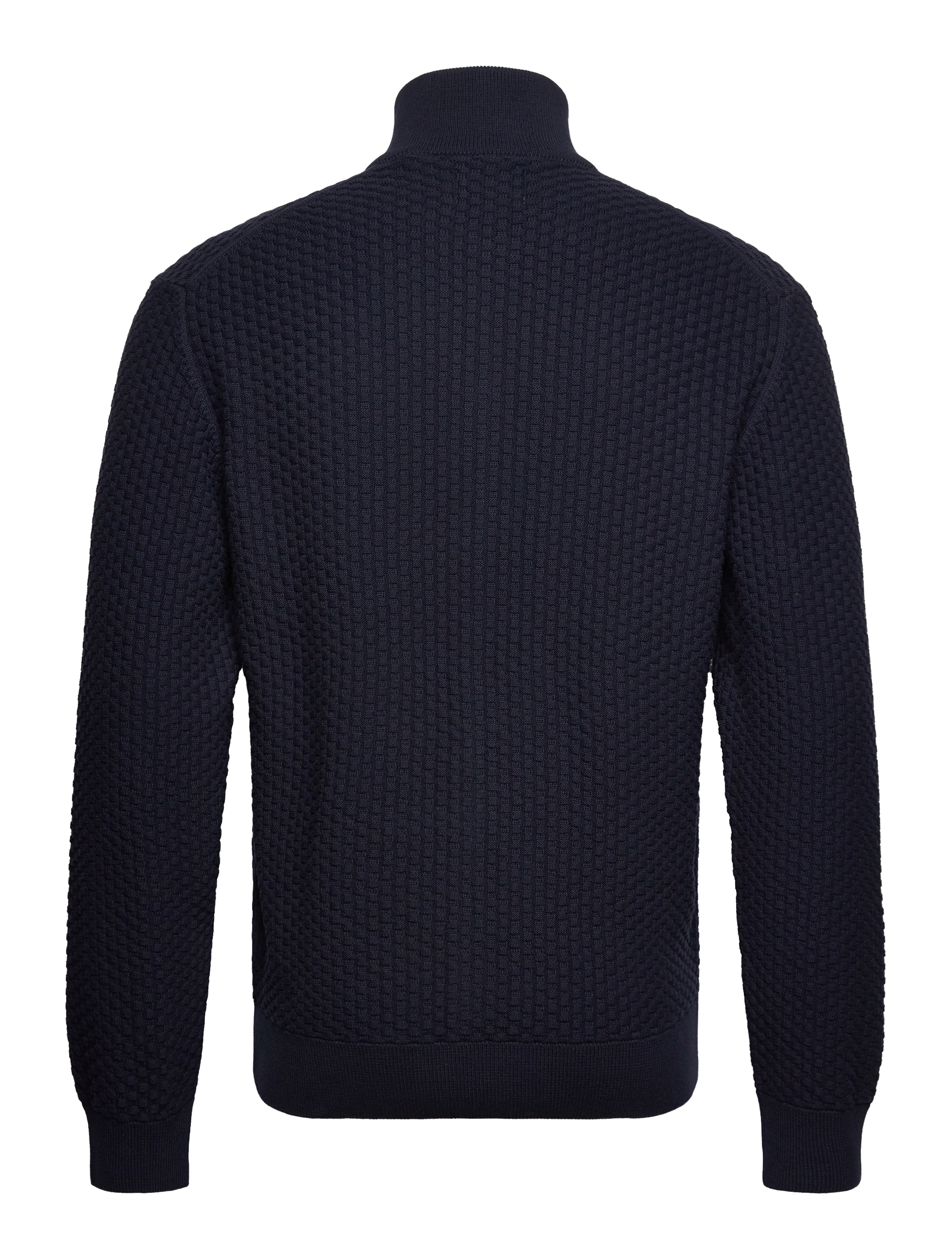 GANT - COTTON TEXTURE ZIP CARDIGAN - evening blue - 1