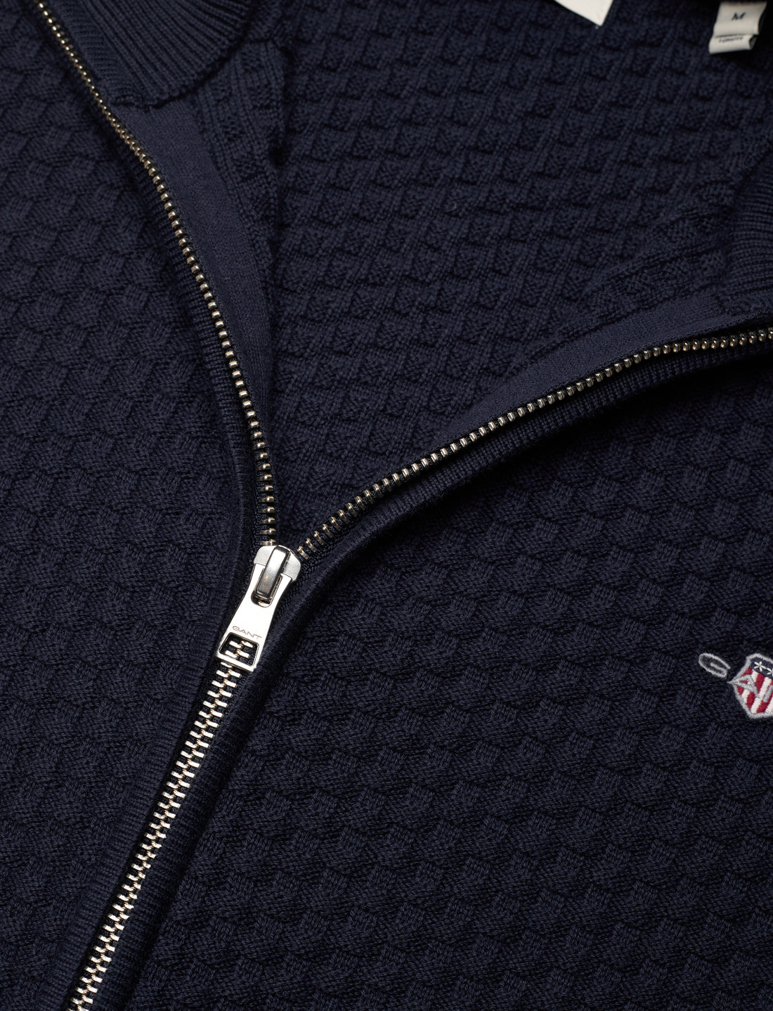 GANT Cotton Texture Zip Cardigan – strickmode – einkaufen bei Booztlet