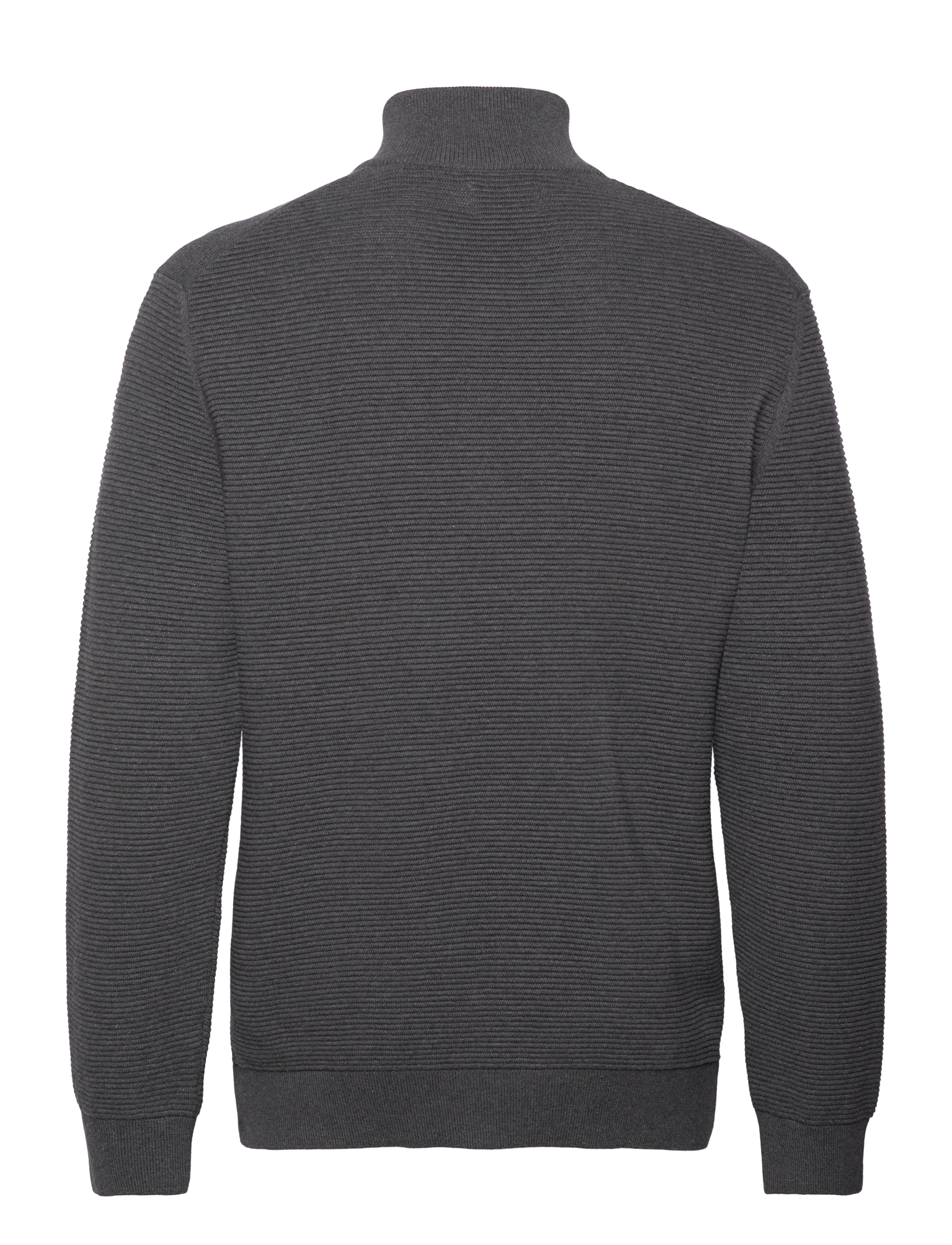 GANT - TEXTURED COTTON H-ZIP - antracit melange - 1