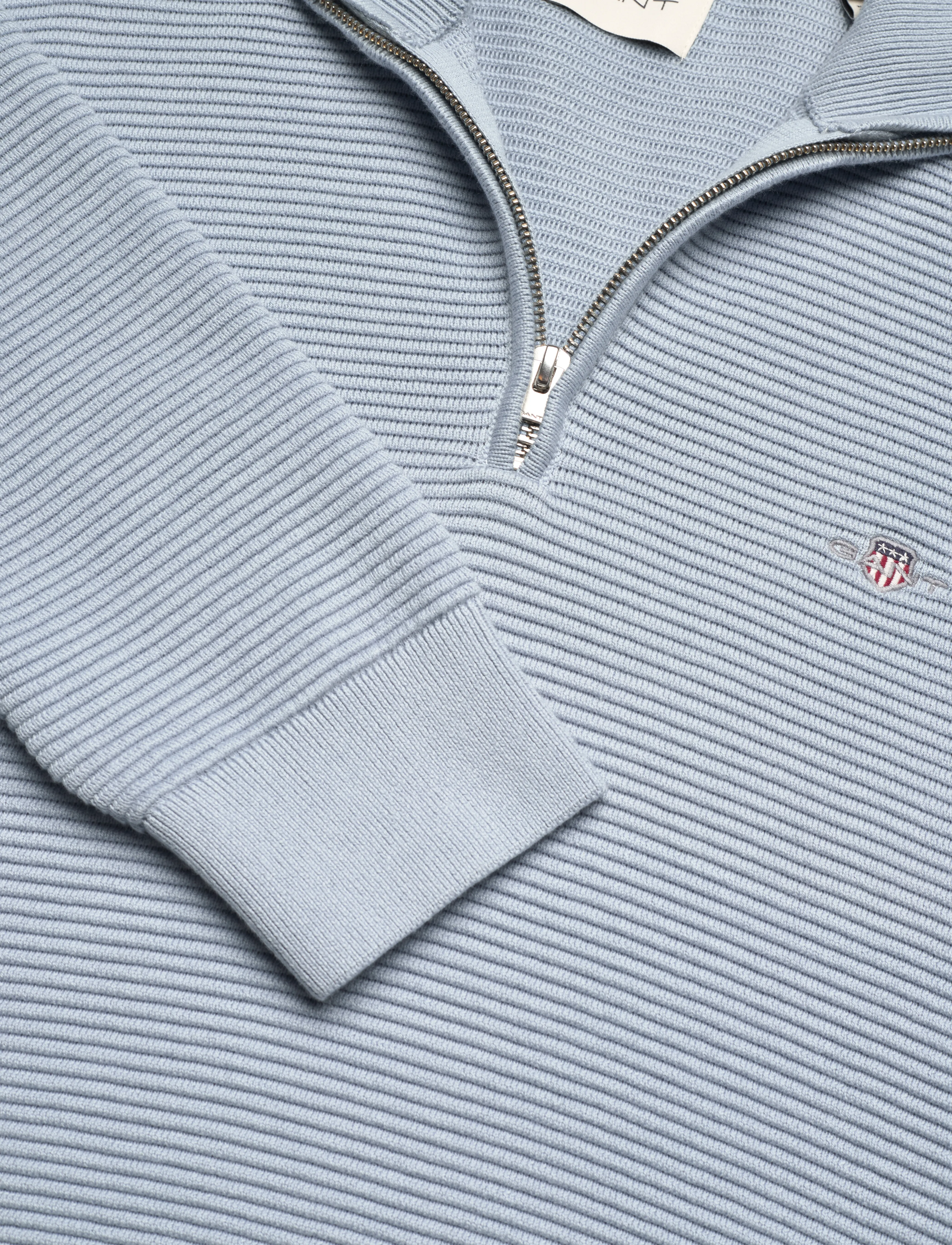GANT - TEXTURED COTTON H-ZIP - stormy sea - 2
