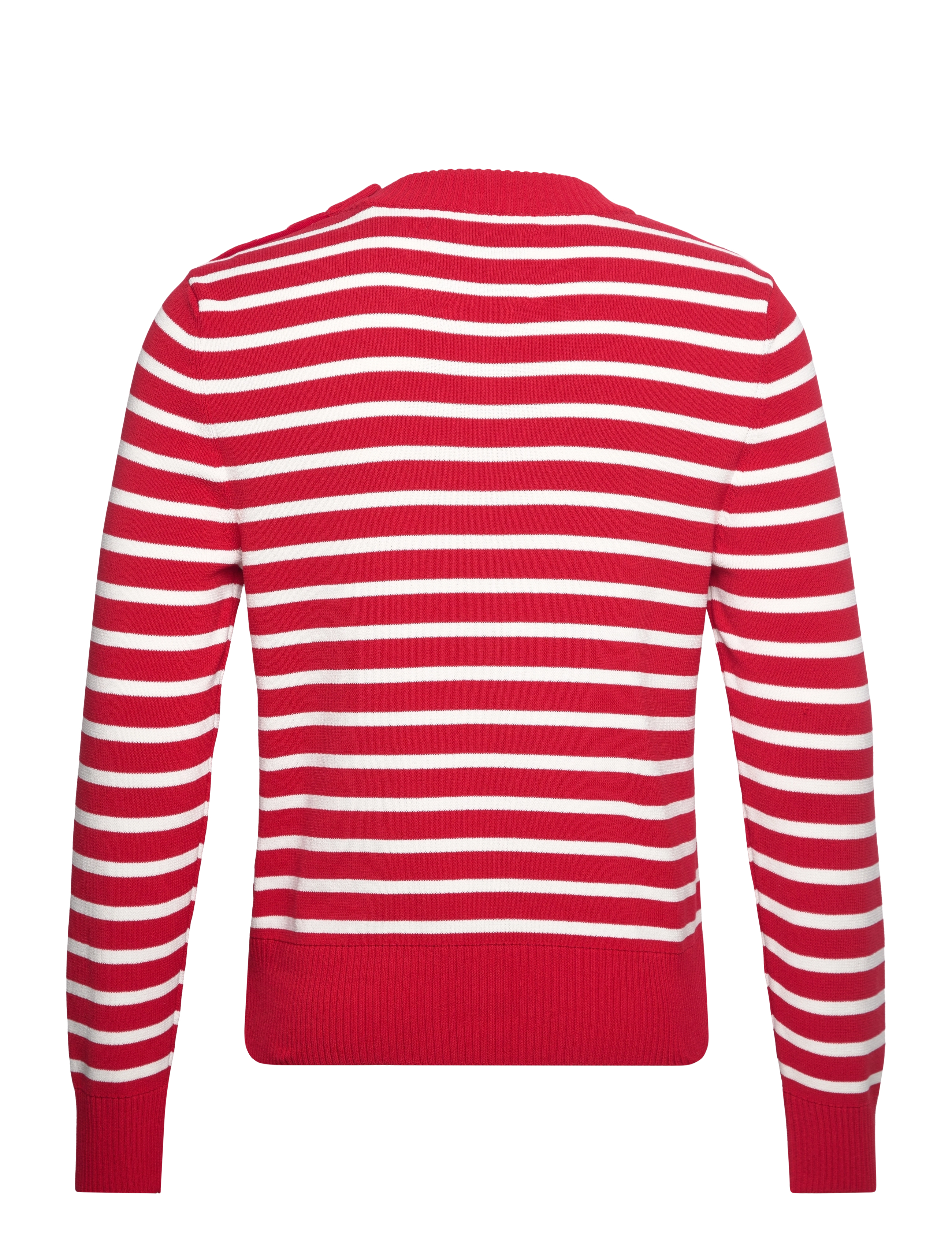 GANT - BRETON STRIPED SHINY COTTON C-NECK - ruby red - 4