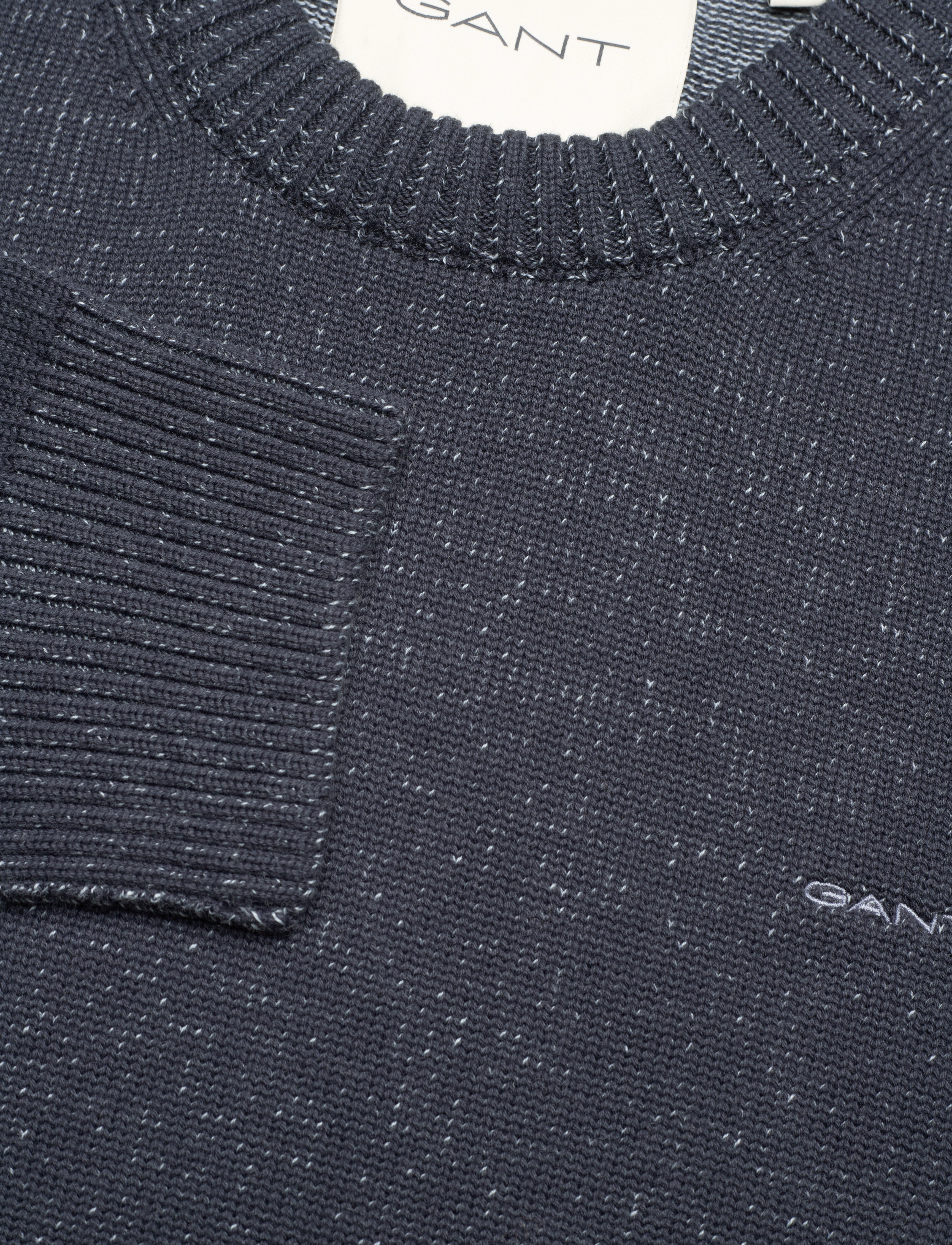 GANT - PLATED TWO TONED COTTON C-NECK - navy - 2