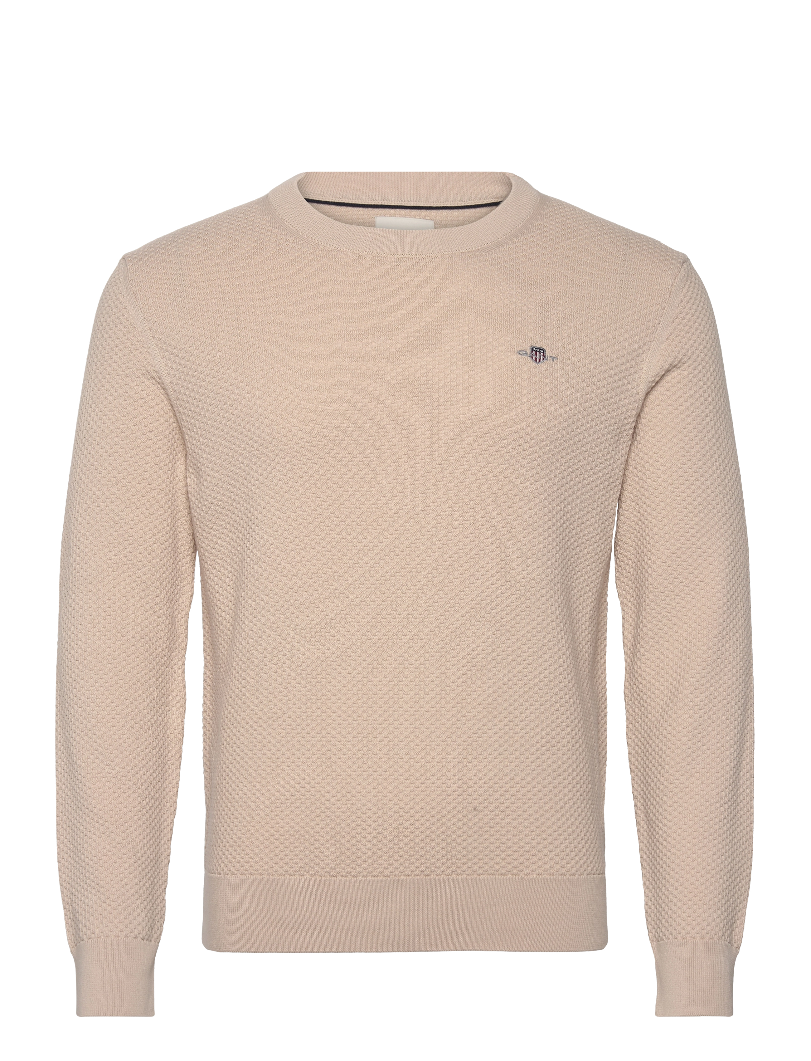 STRUCTURED COTTON C-NECK - SOFT OAT