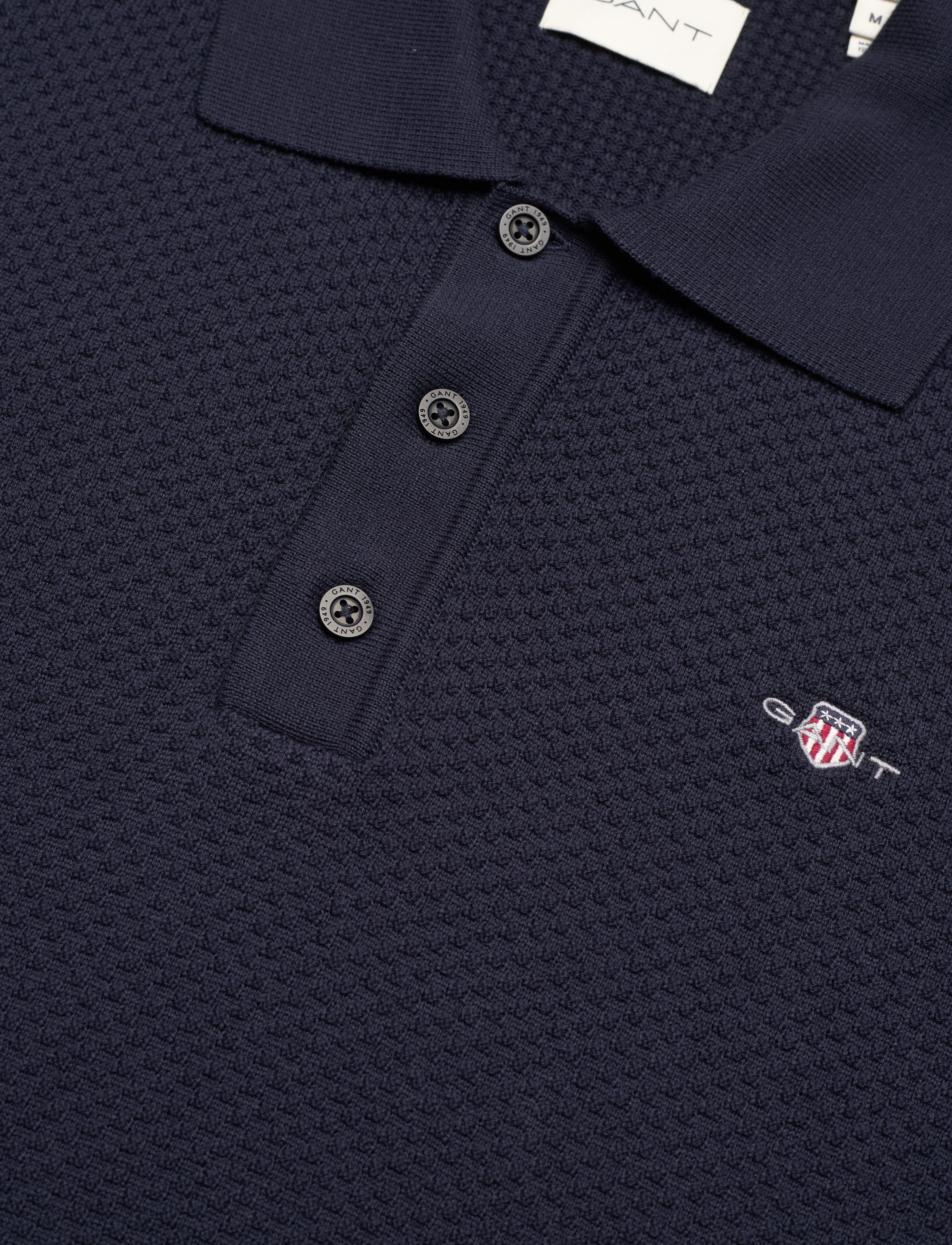 GANT - STRUCTURED COTTON SS POLO - evening blue - 2