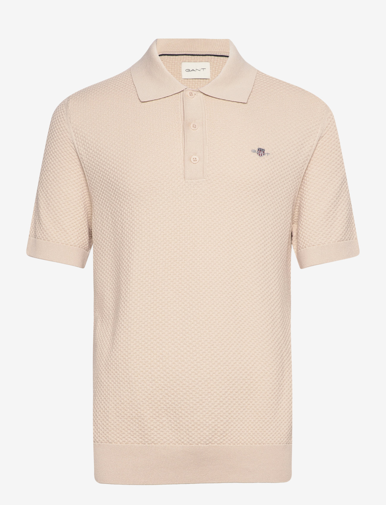 GANT - STRUCTURED COTTON SS POLO - soft oat - 0