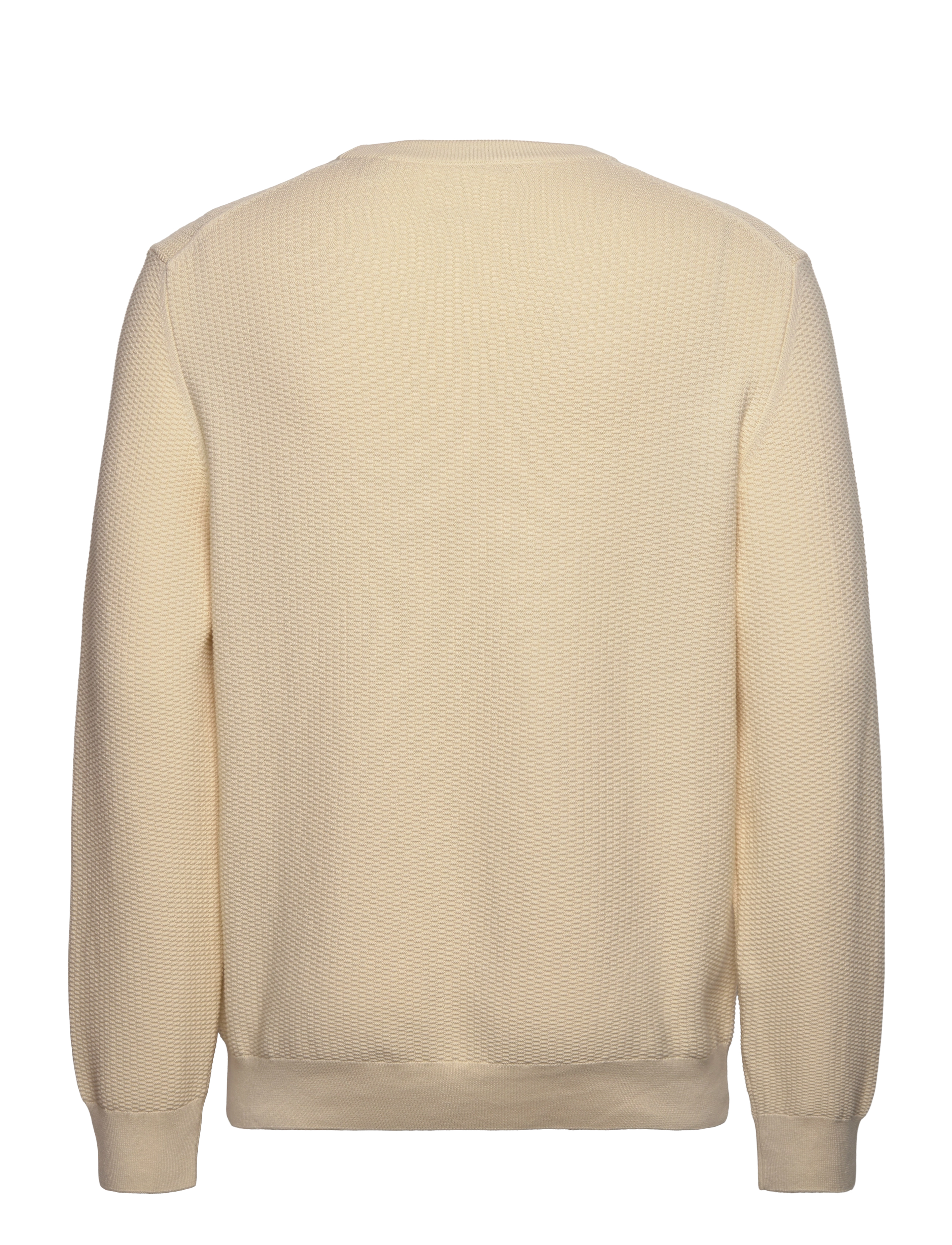 GANT - COTTON MICRO TEXTURED C-NECK - cream - 1