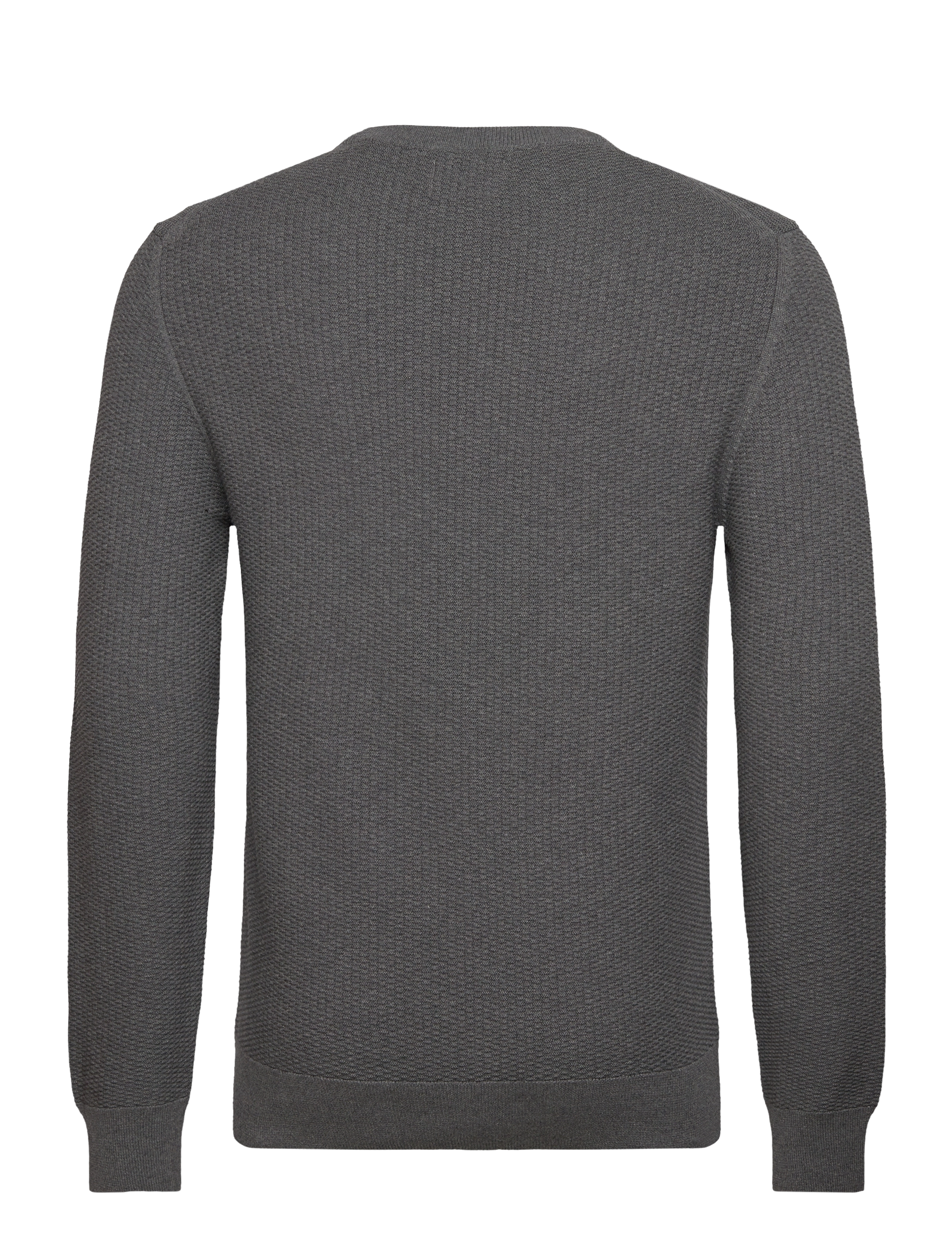 GANT - COTTON MICRO TEXTURED C-NECK - dark grey melange - 1