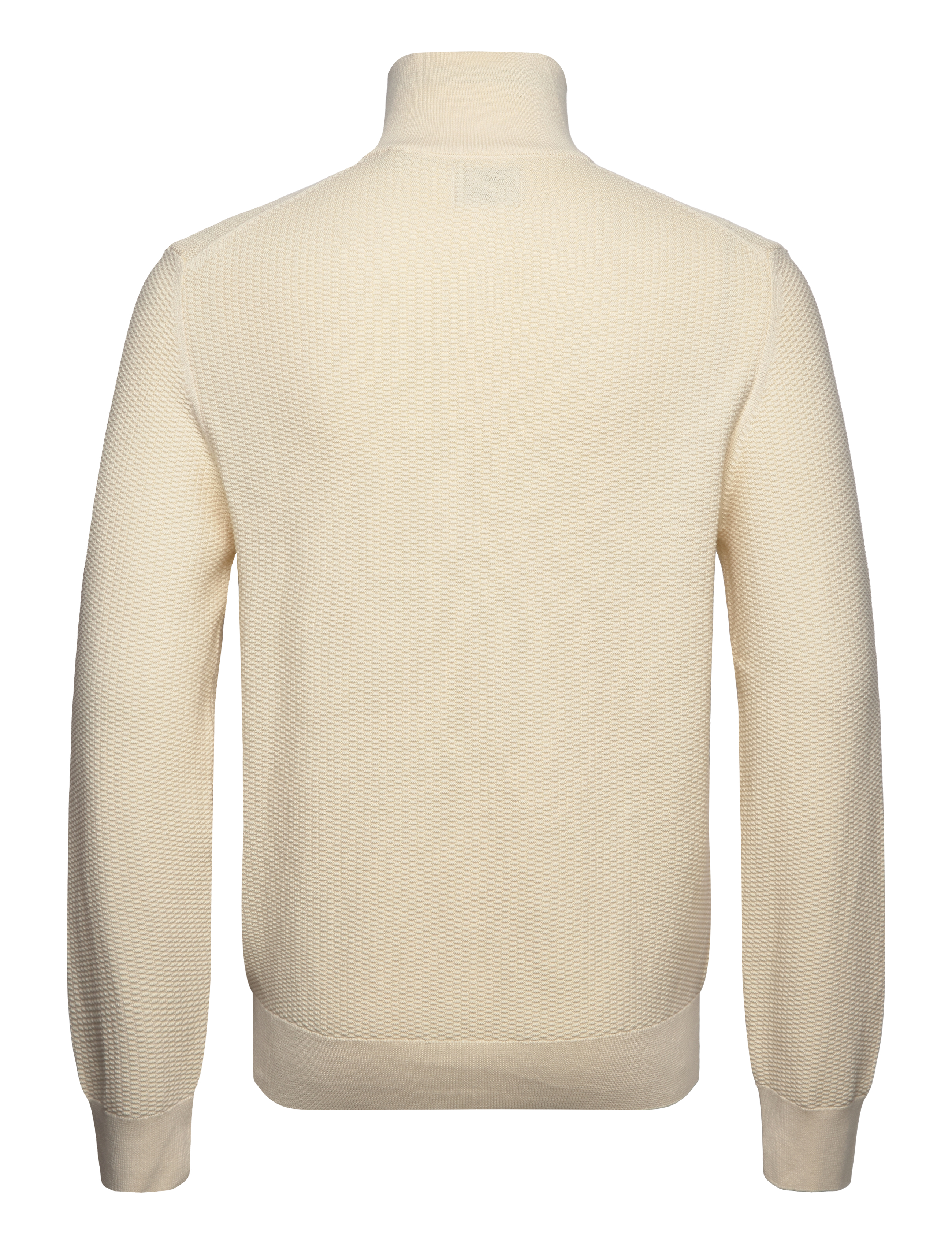 GANT - COTTON MICRO TEXTURED HALF ZIP - cream - 2