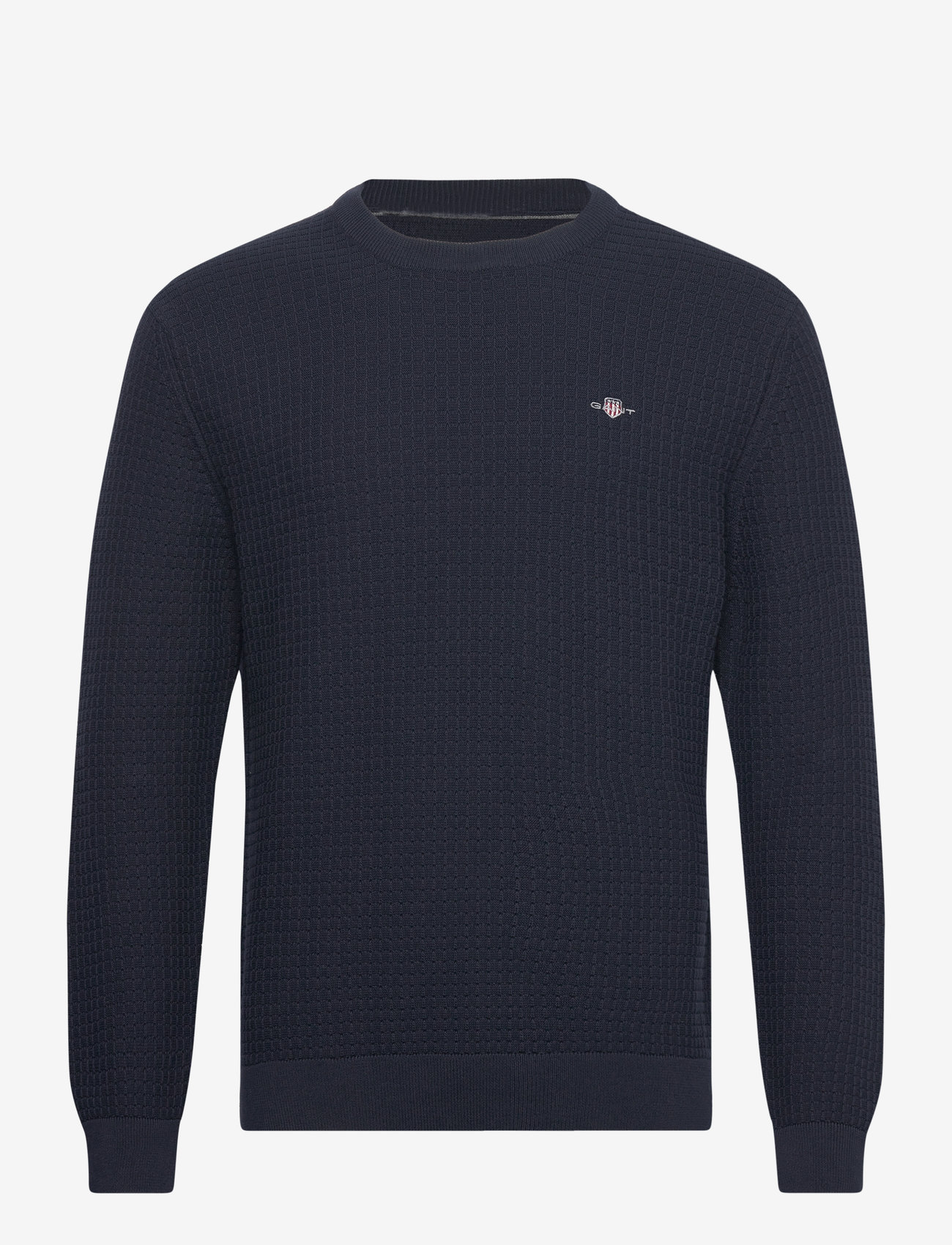 GANT - COTTON TEXTURED C-NECK - evening blue - 0