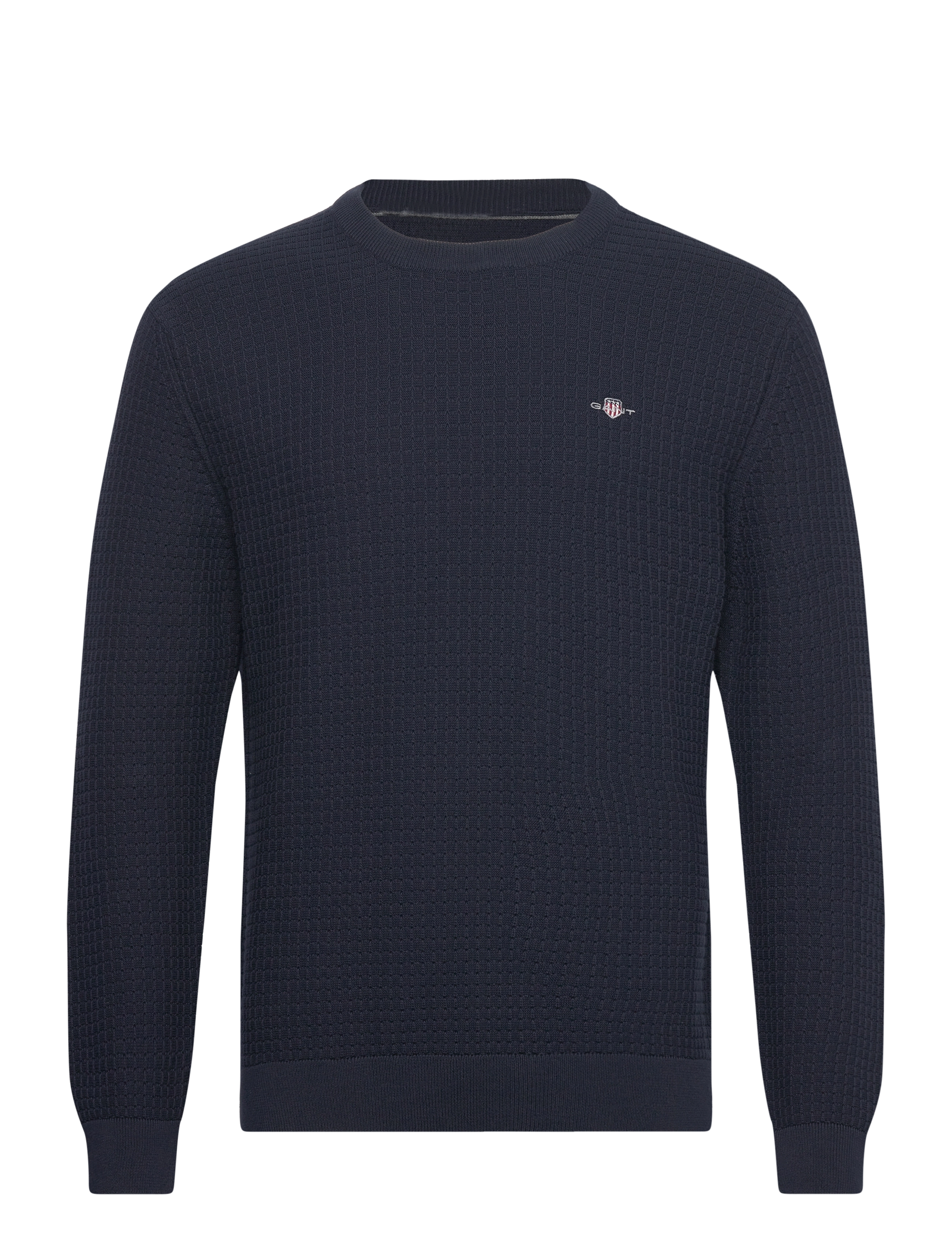 GANT - COTTON TEXTURED C-NECK - evening blue - 0