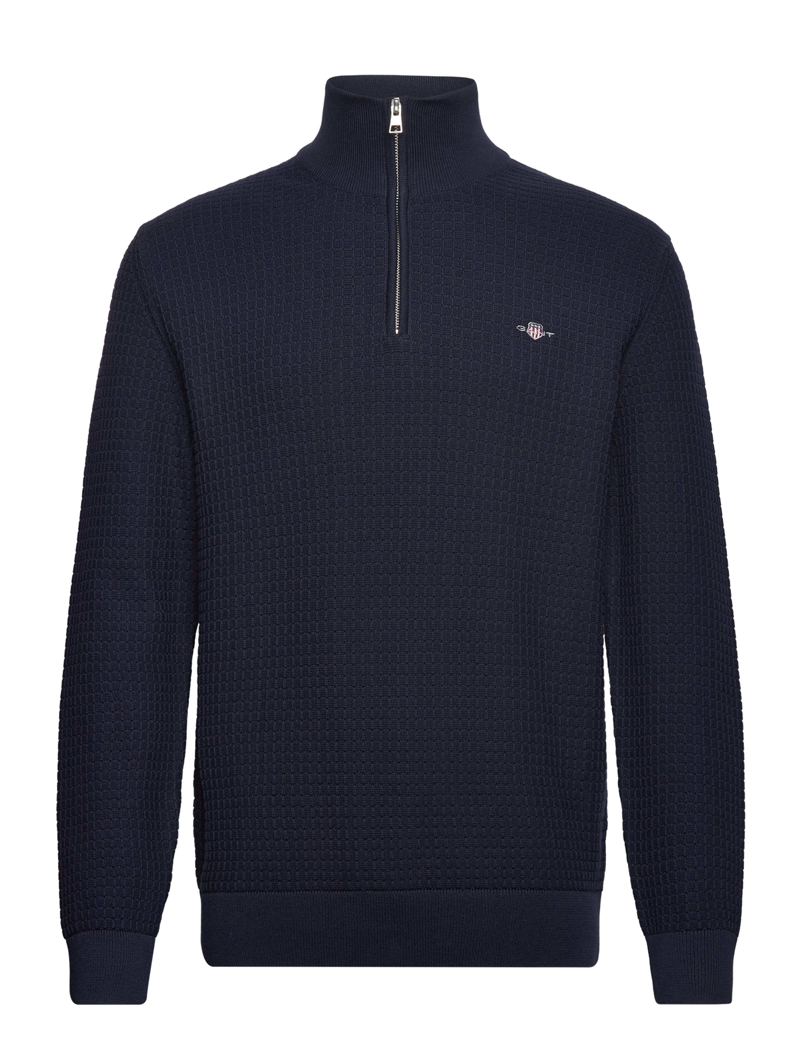 GANT - COTTON TEXTURED HALF ZIP - evening blue - 1