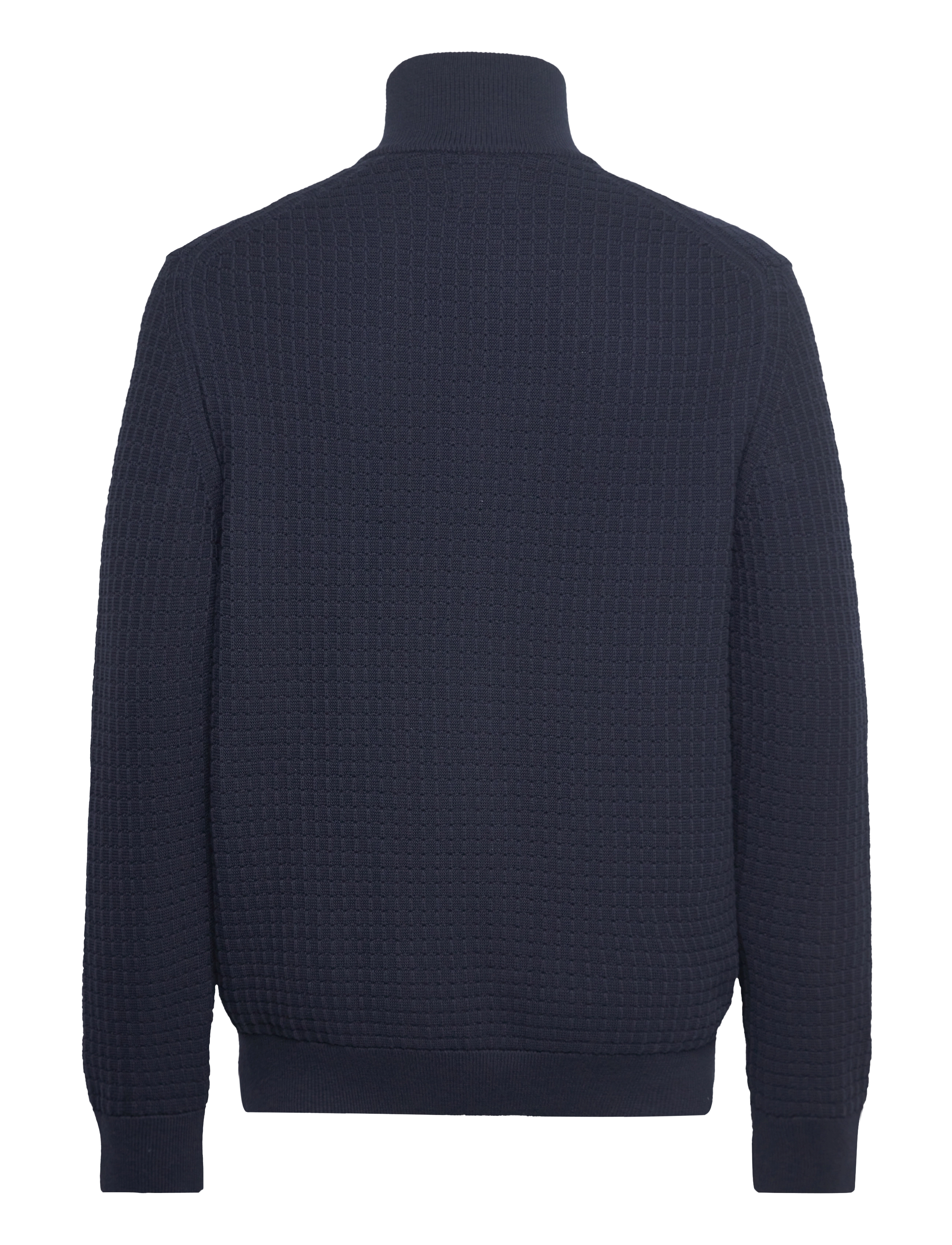 GANT - COTTON TEXTURED ZIP CARDIGAN - evening blue - 1