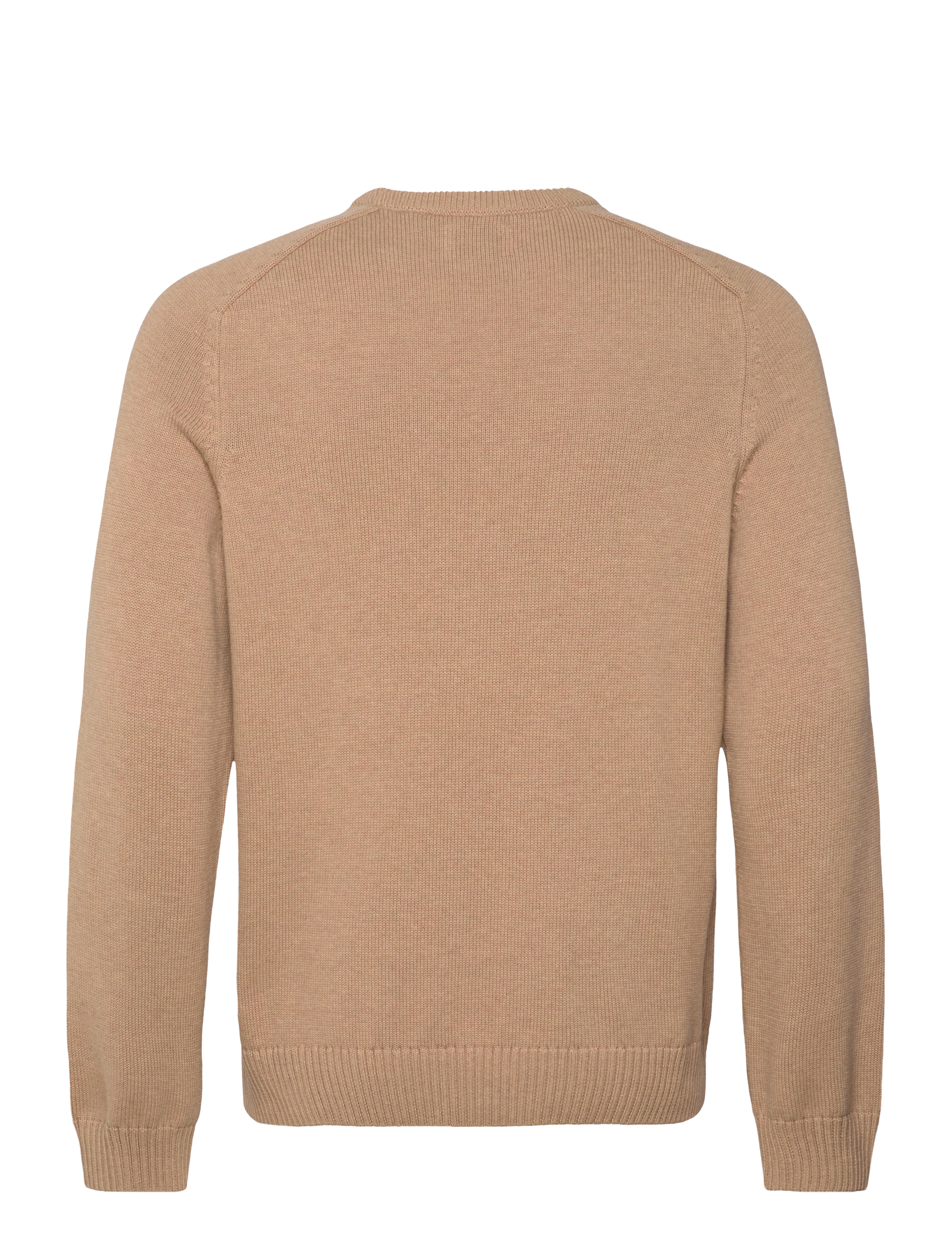 GANT - CASUAL COTTON SADDLE C-NECK - khaki mel - 1
