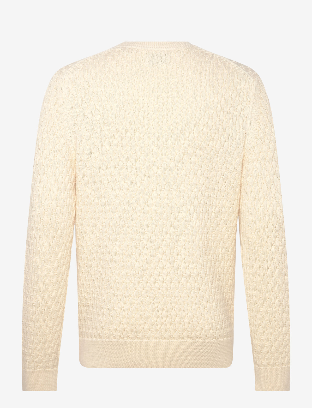 GANT - TEXTURED COTTON C-NECK - rundhals - cream - 1