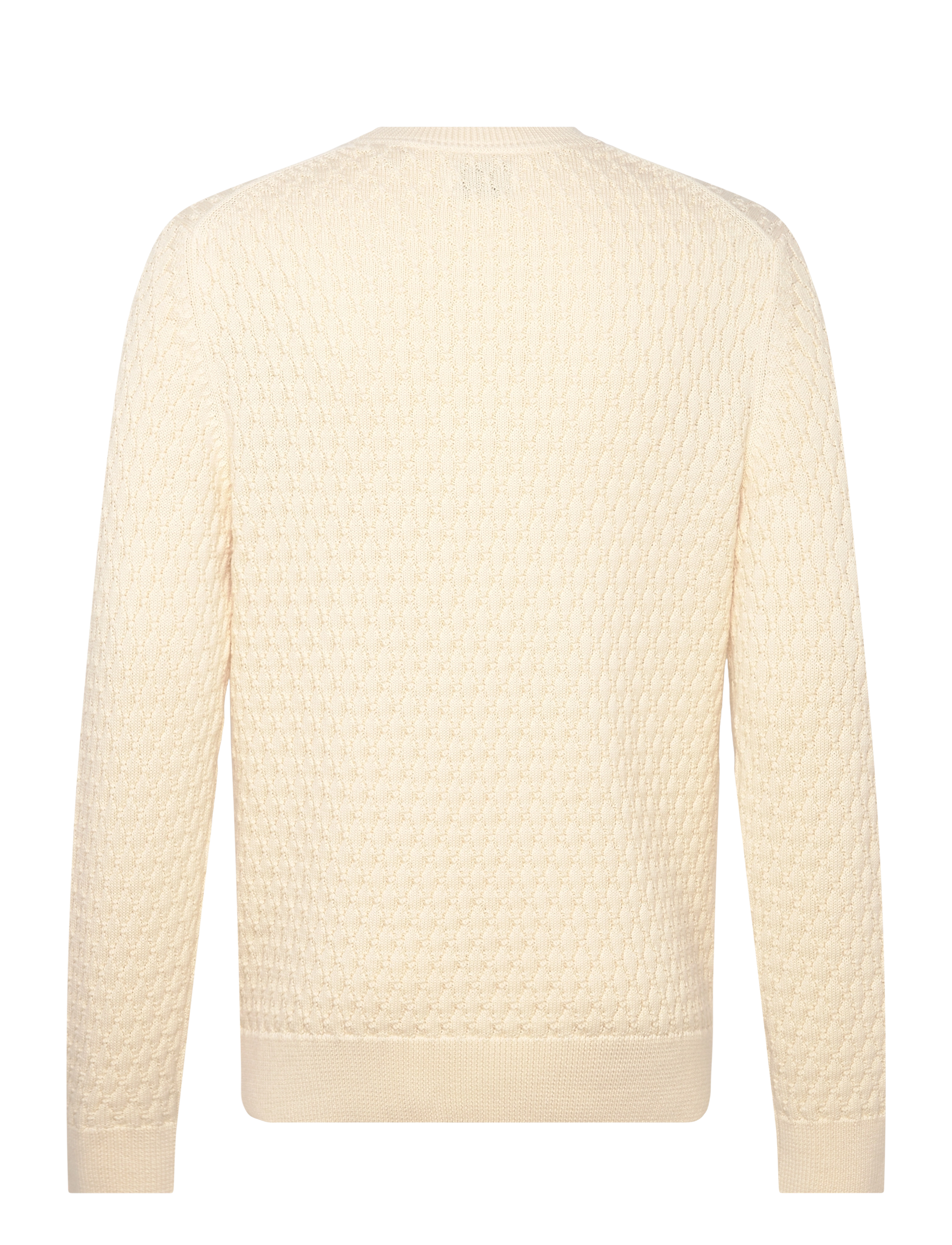 Gant - TEXTURED COTTON C-NECK - kringlótt hálsmál  - cream - 1