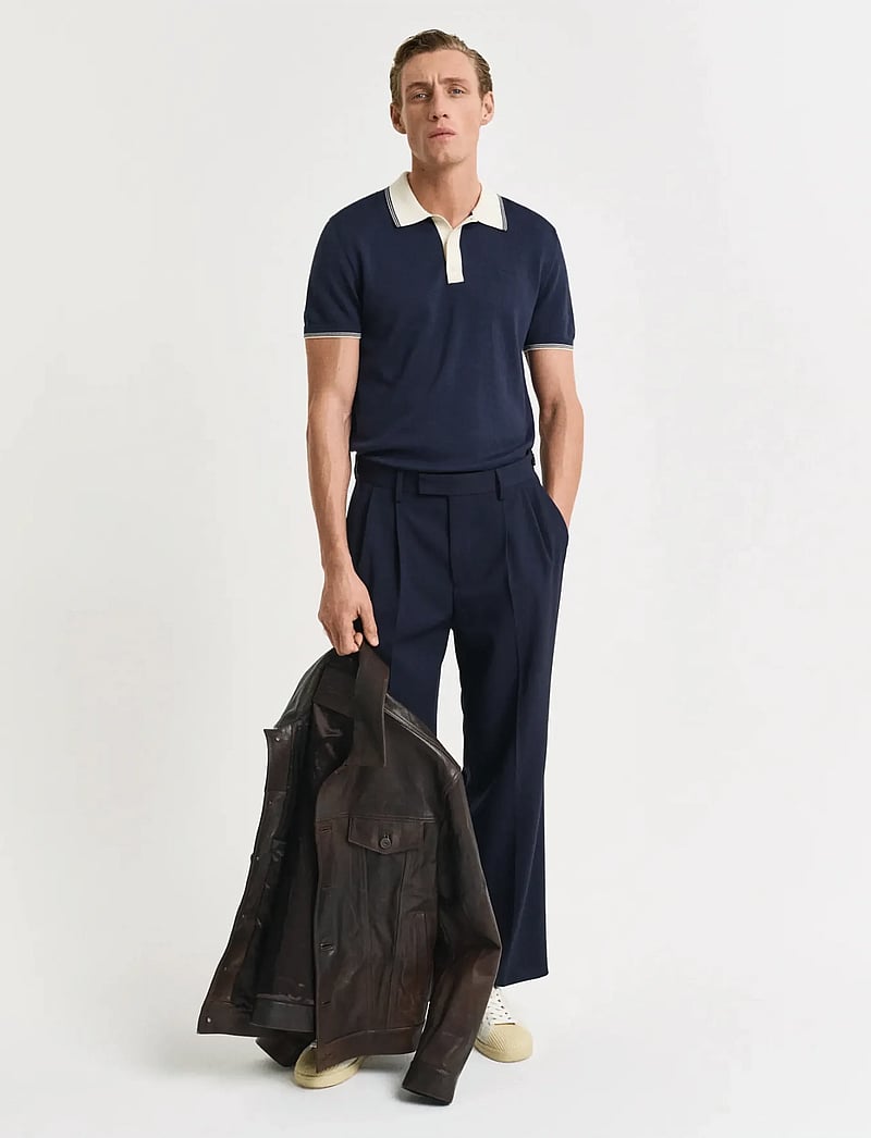 Gant - MODAL BLEND SS POLO - kurzärmelig - evening blue - 5
