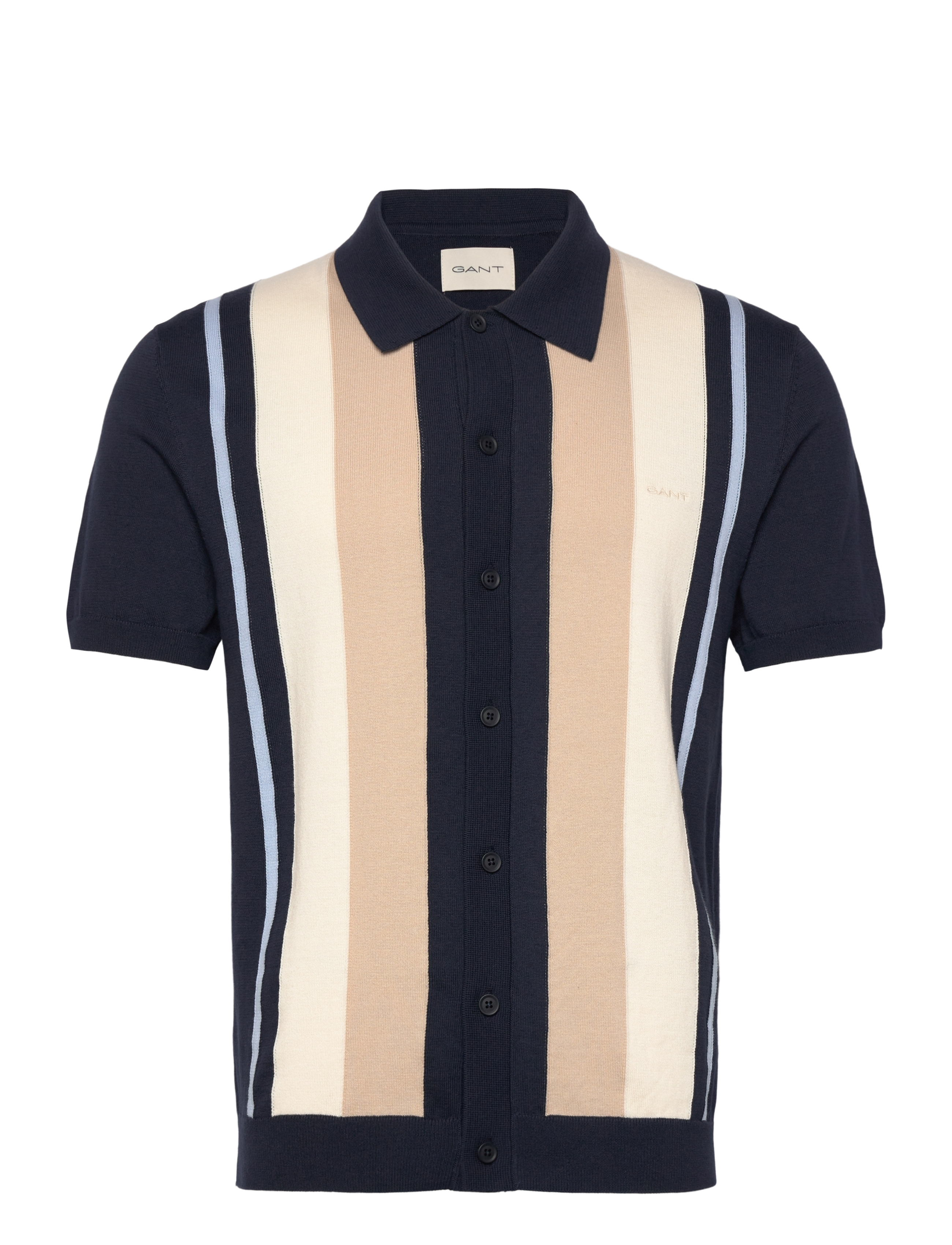 GANT COLOR BLOCKED COTTON SS POLO - Riided - EVENING BLUE / multi
