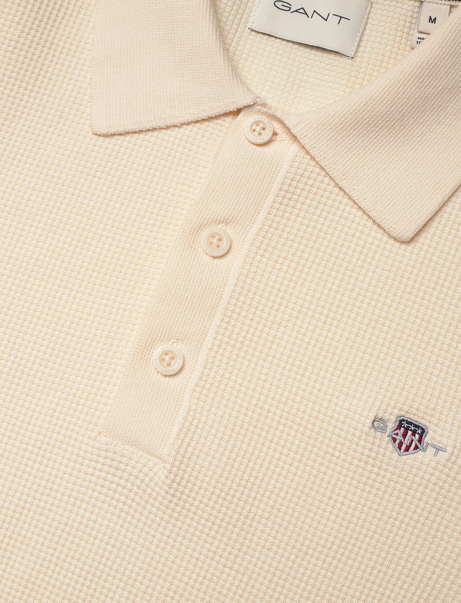 Gant - MICRO TEXTURED COTTON SS POLO - kurzärmelig - cream - 2