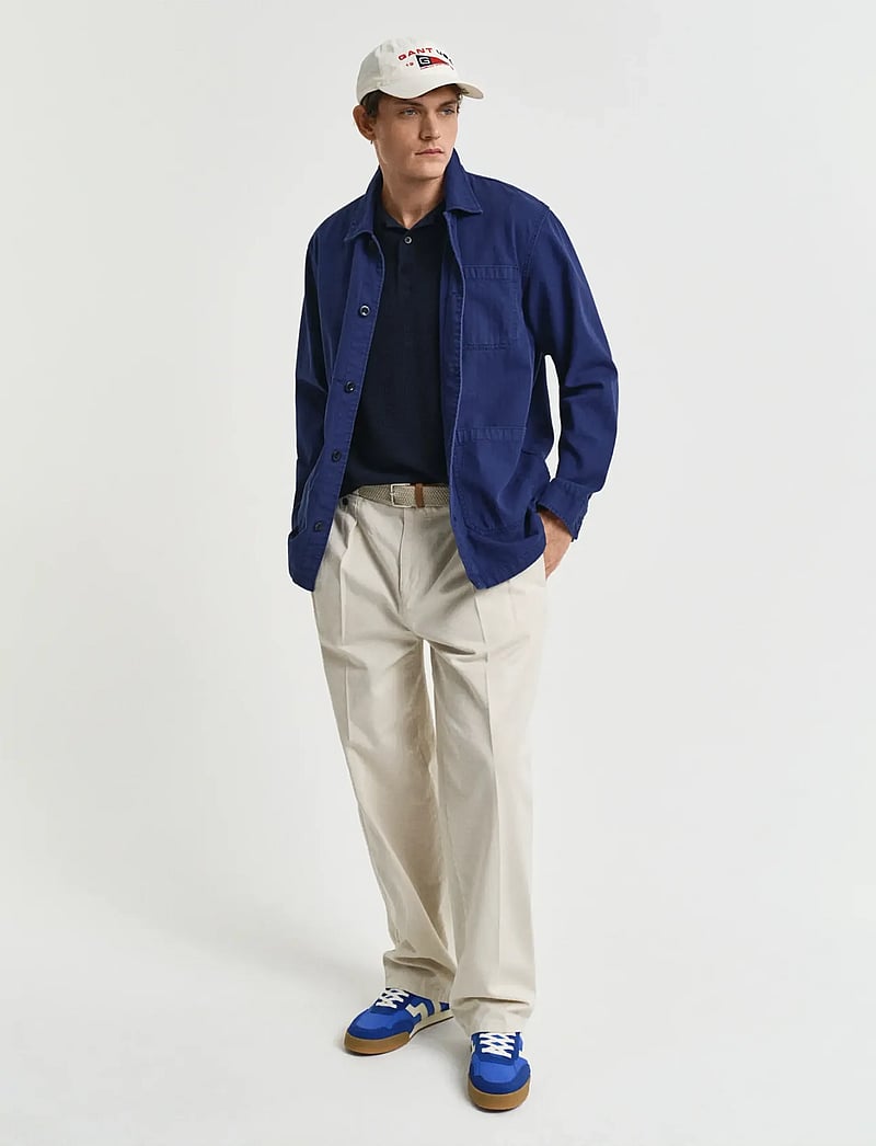 GANT - MICRO TEXTURED COTTON SS POLO - polo marškinėliai trumpomis rankovėmis - evening blue - 5