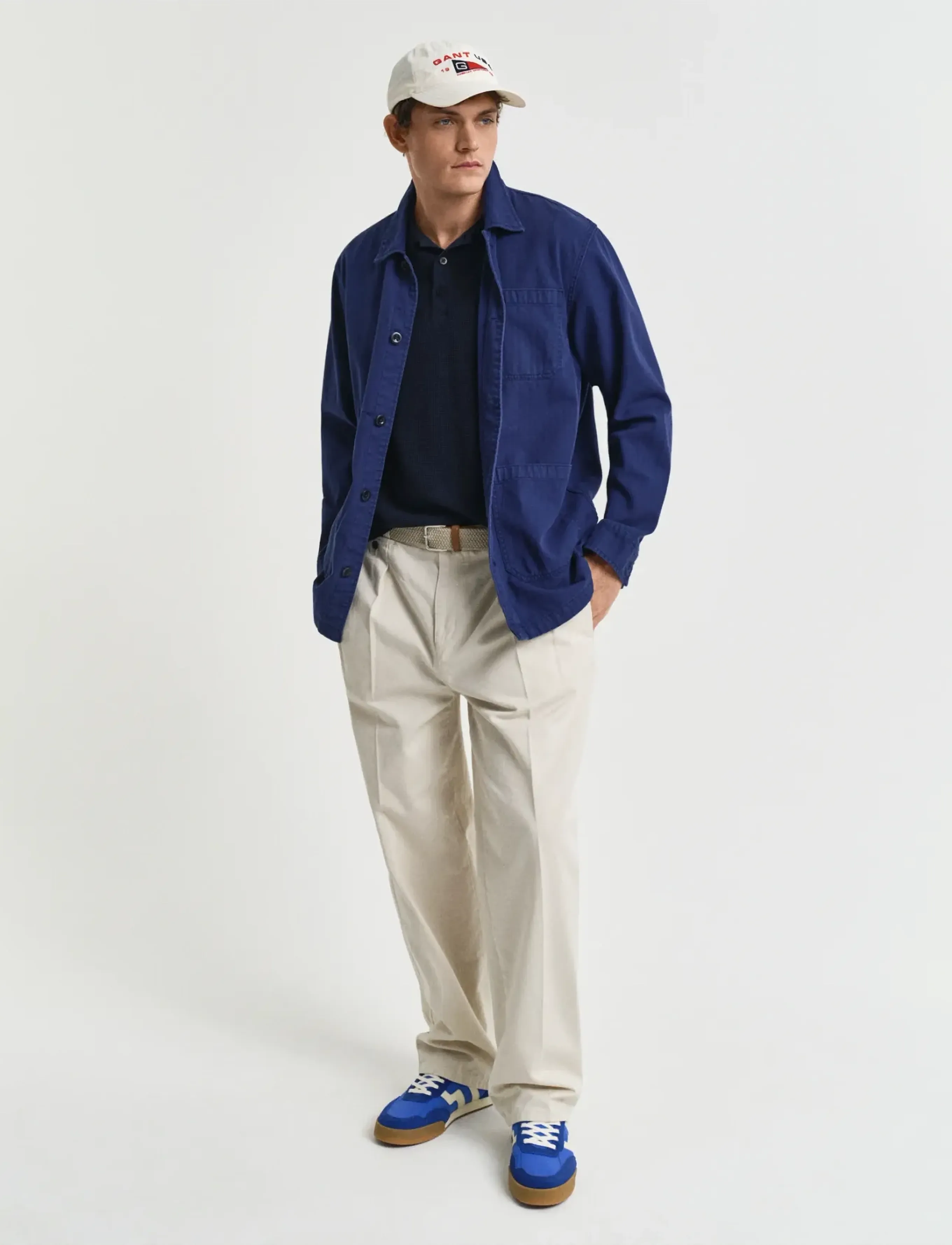 Gant - MICRO TEXTURED COTTON SS POLO - short-sleeved polos - evening blue - 5