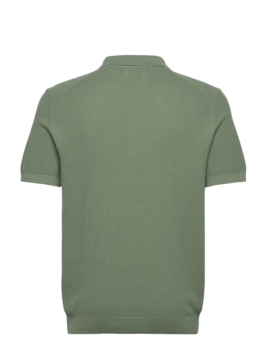 Gant - MICRO TEXTURED COTTON SS POLO - krótki rękaw - kalamata green - 2