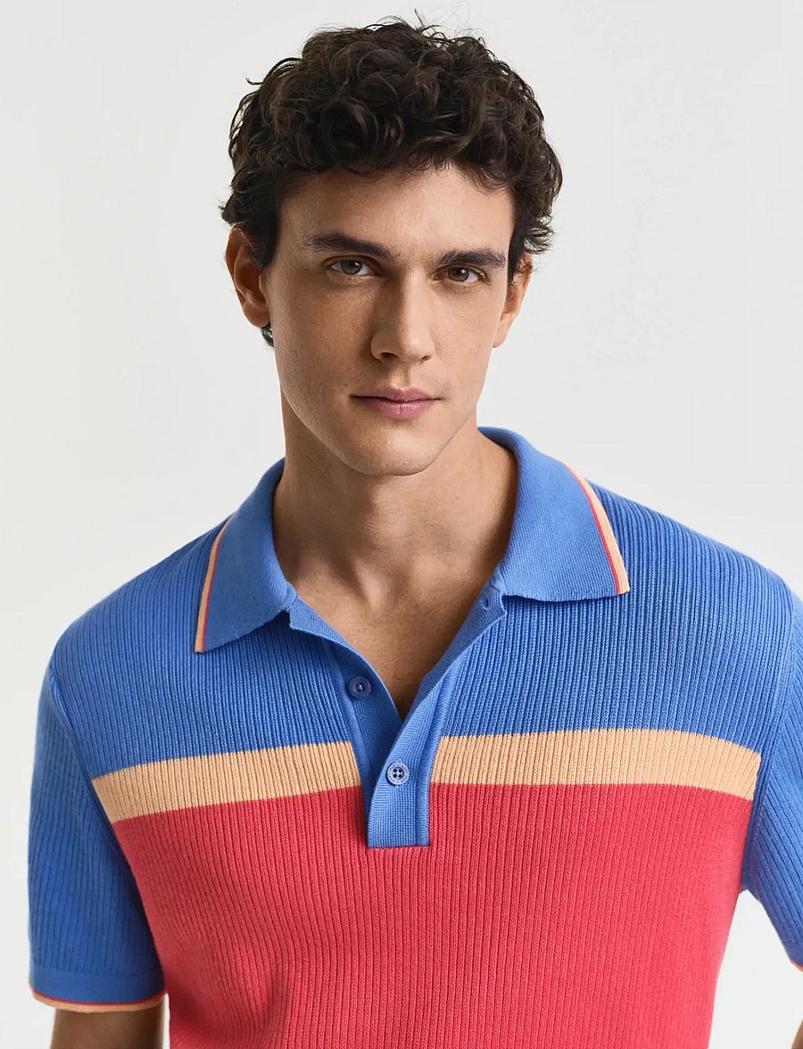 Gant - COLOR BLOCKED SS POLO - kurzärmelig - perfect blue - 4