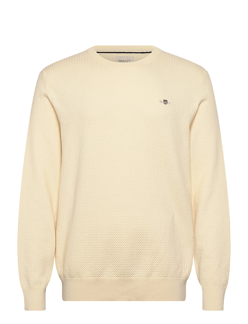 Gant - TEXTURED COTTON C-NECK - rundhals - cream - 0