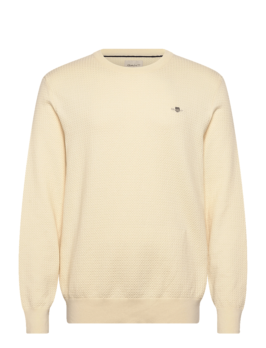 Gant - TEXTURED COTTON C-NECK - rundhals - cream - 0