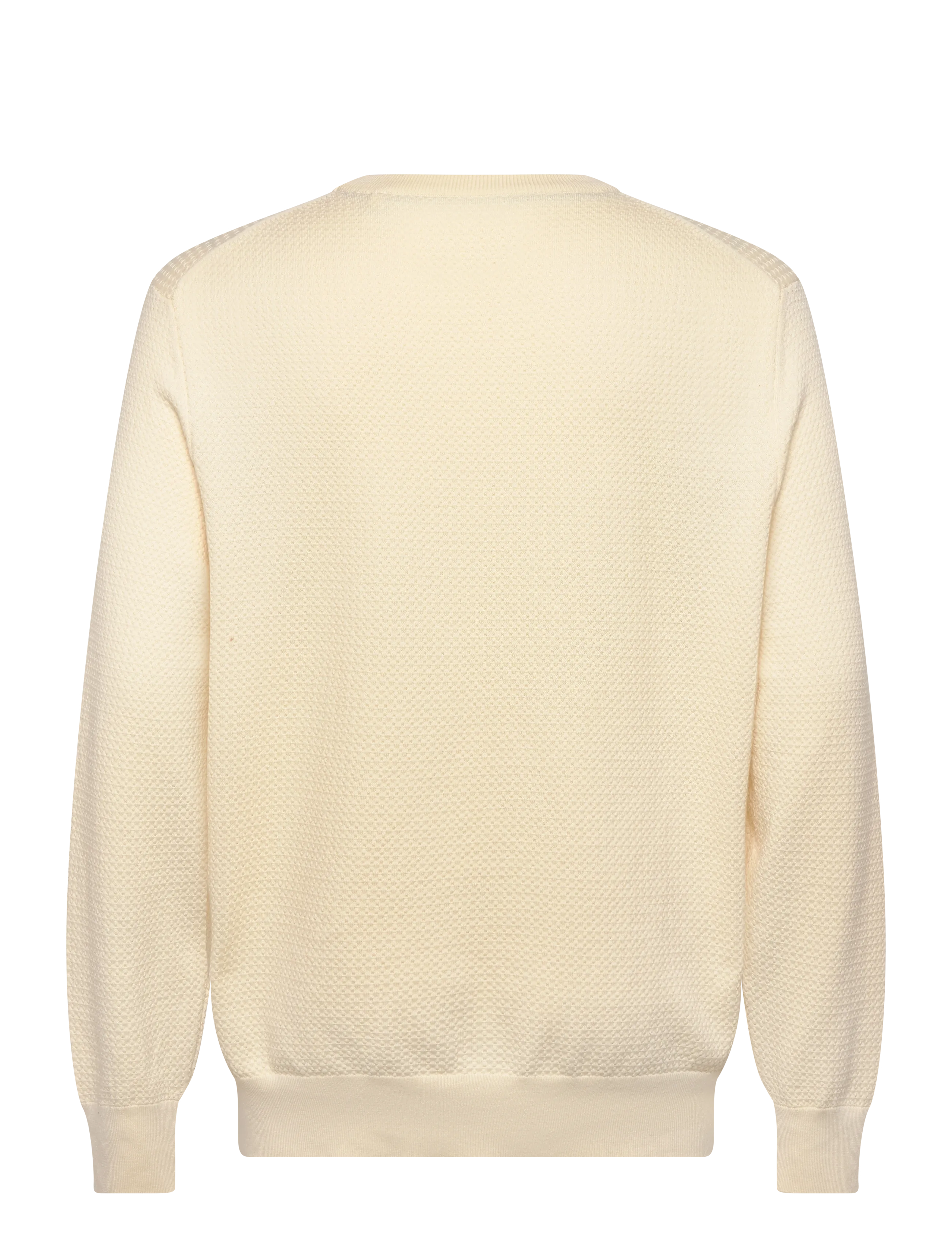 Gant - TEXTURED COTTON C-NECK - kringlótt hálsmál  - cream - 1