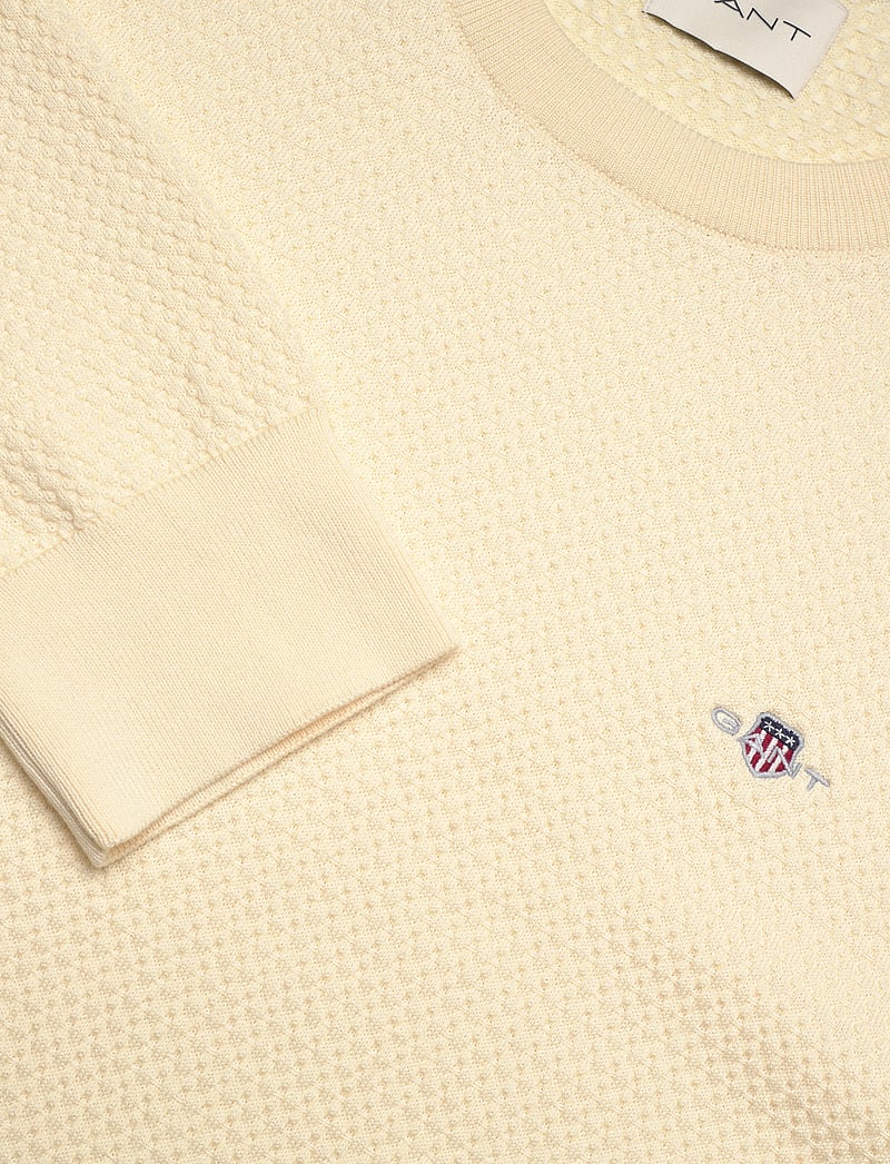 Gant - TEXTURED COTTON C-NECK - rundhals - cream - 2