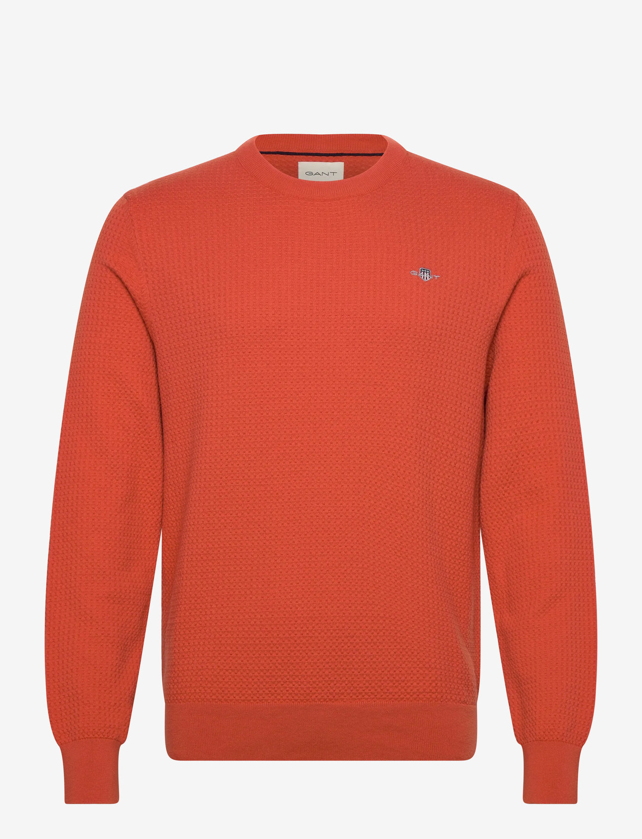 GANT - TEXTURED COTTON C-NECK - rund hals - deep orange - 0