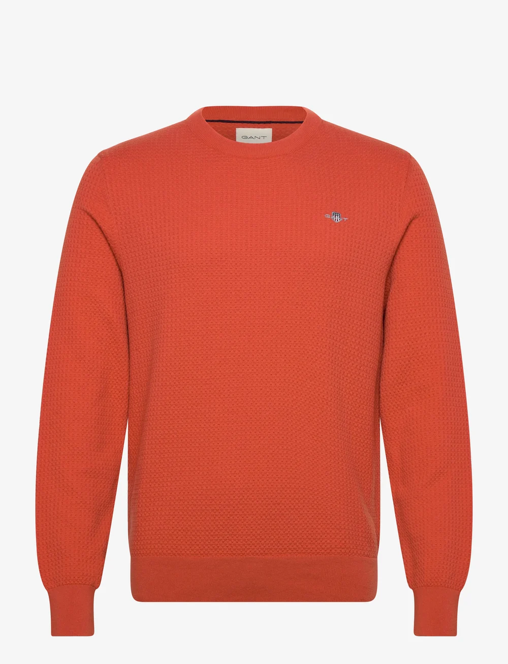 GANT - TEXTURED COTTON C-NECK - rundhals - deep orange - 0