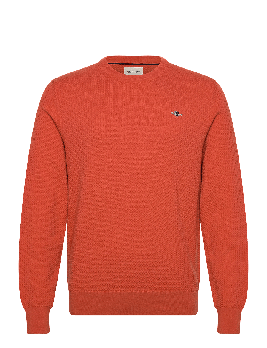 Gant - TEXTURED COTTON C-NECK - rundhals - deep orange - 0