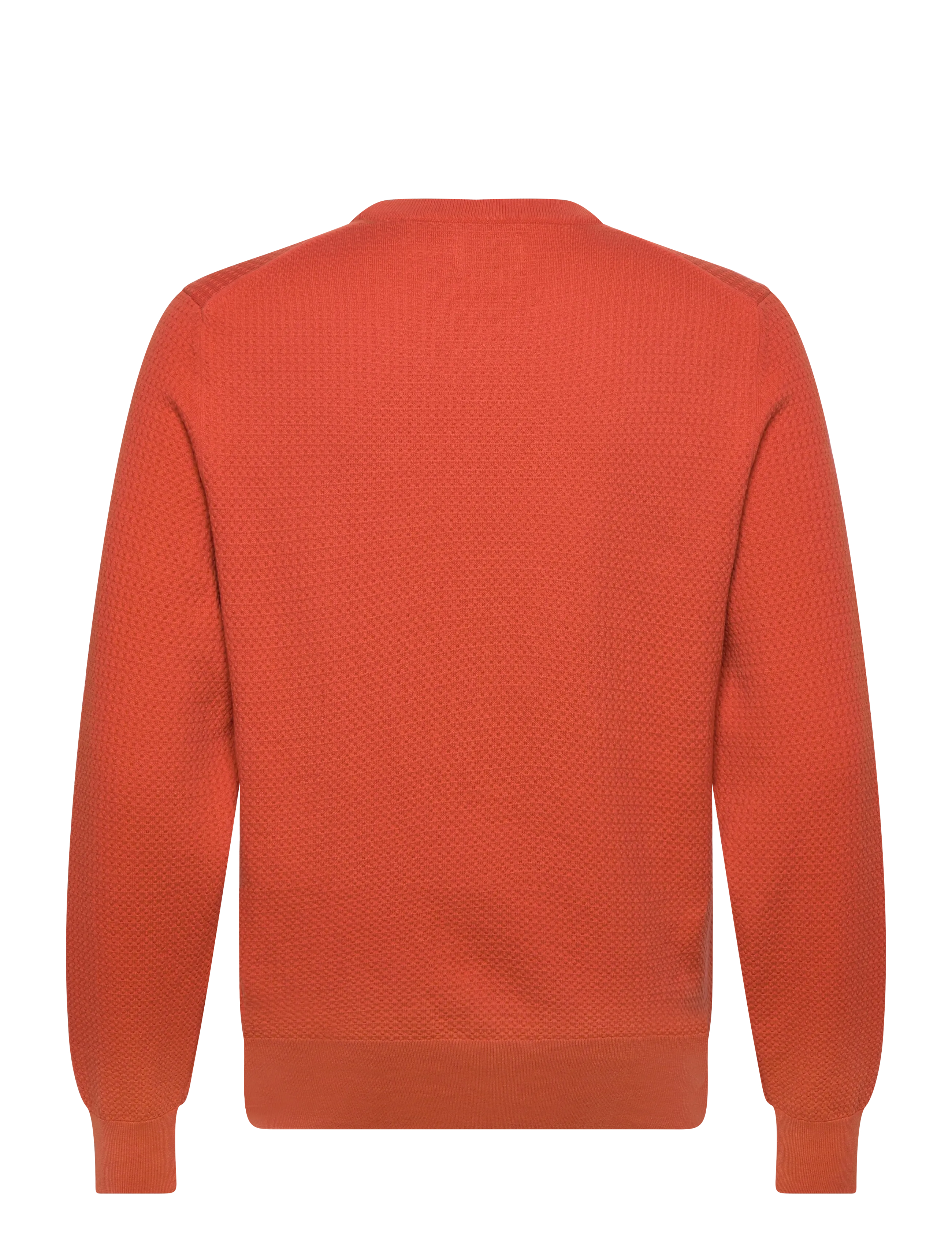 Gant - TEXTURED COTTON C-NECK - Ümmarguse kaelusega kudumid - deep orange - 1