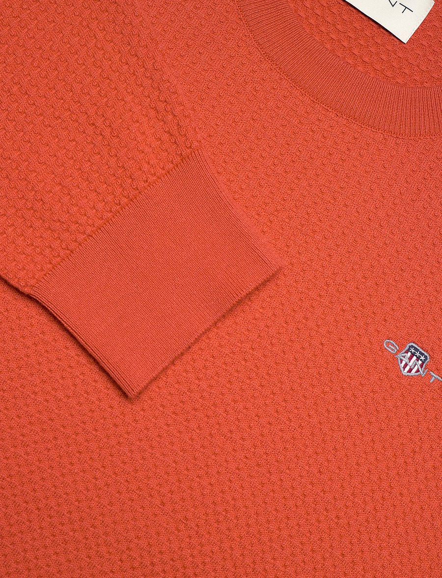 Gant - TEXTURED COTTON C-NECK - rundhals - deep orange - 2
