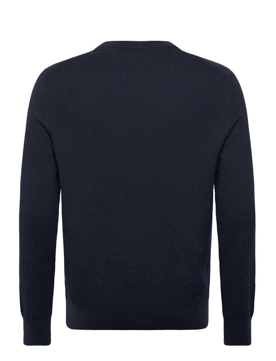 Gant - TEXTURED COTTON C-NECK - rundhals - evening blue - 1