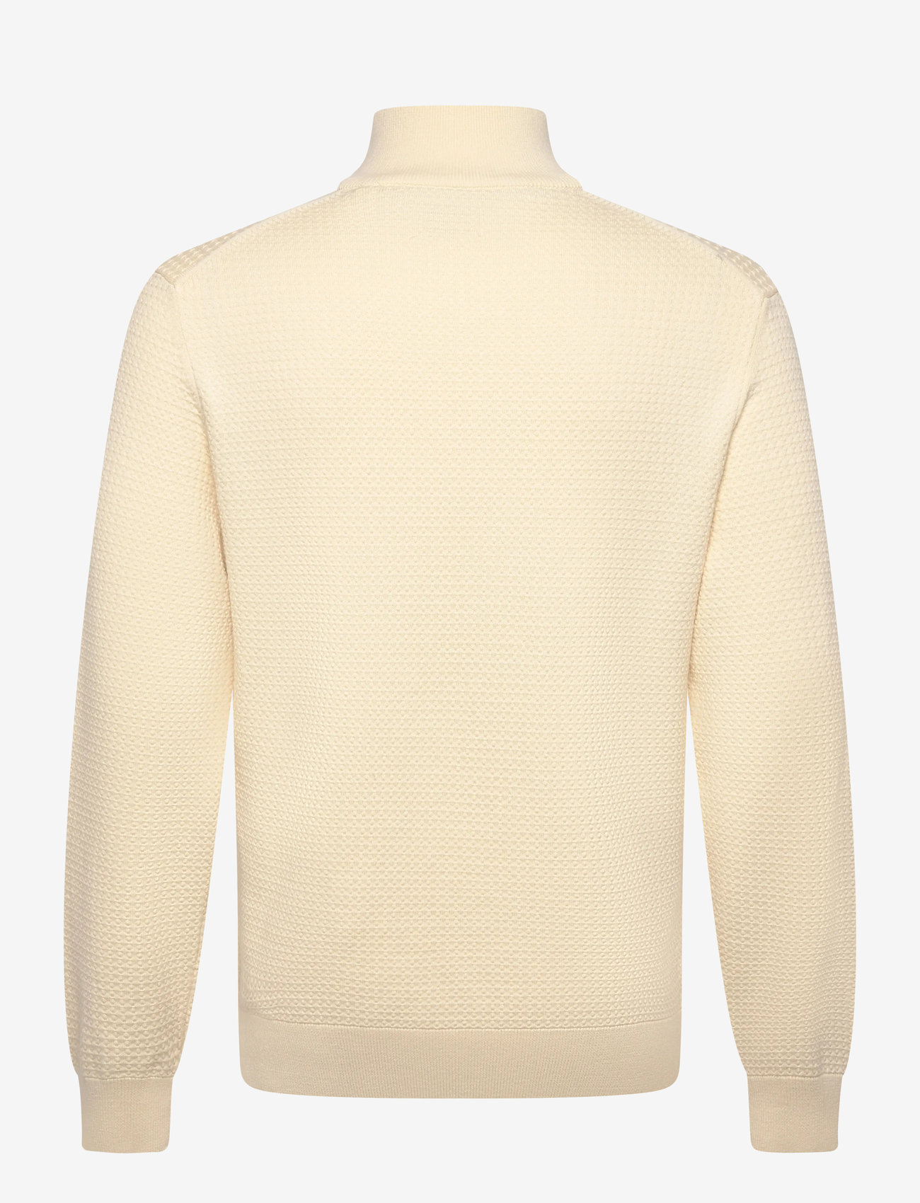 GANT - TEXTURED COTTON HALF ZIP - hálfrenndar peysur - cream - 1