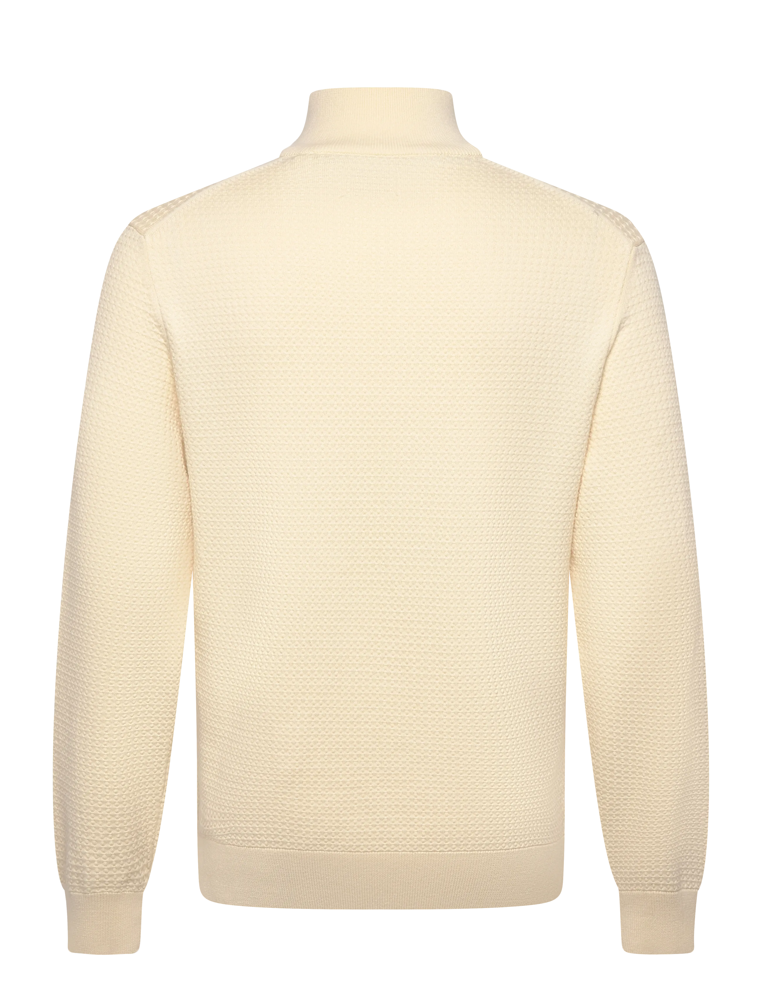 Gant - TEXTURED COTTON HALF ZIP - pullover mit halbem reißverschluss - cream - 1