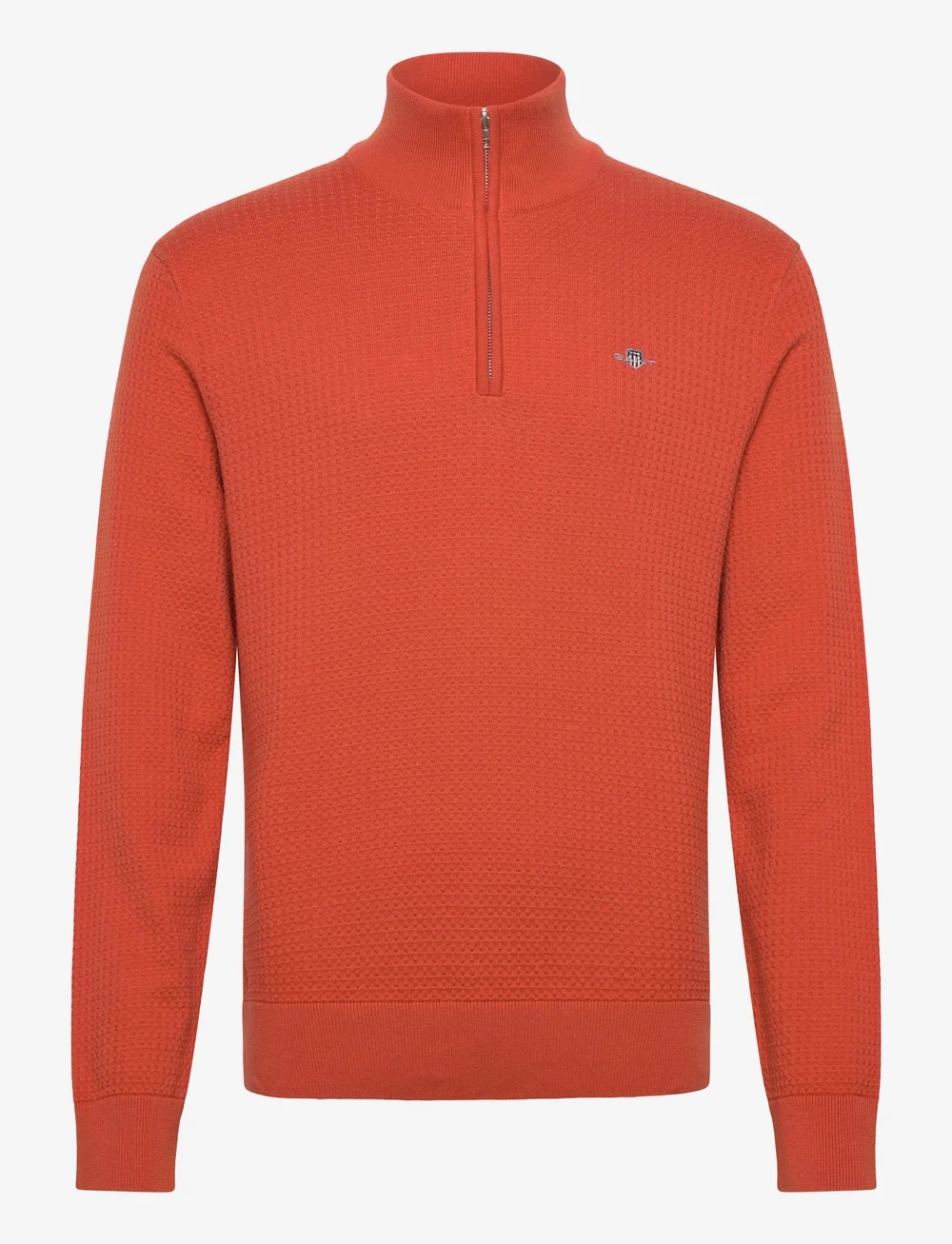 GANT - TEXTURED COTTON HALF ZIP - half zip-trøjer - deep orange - 0
