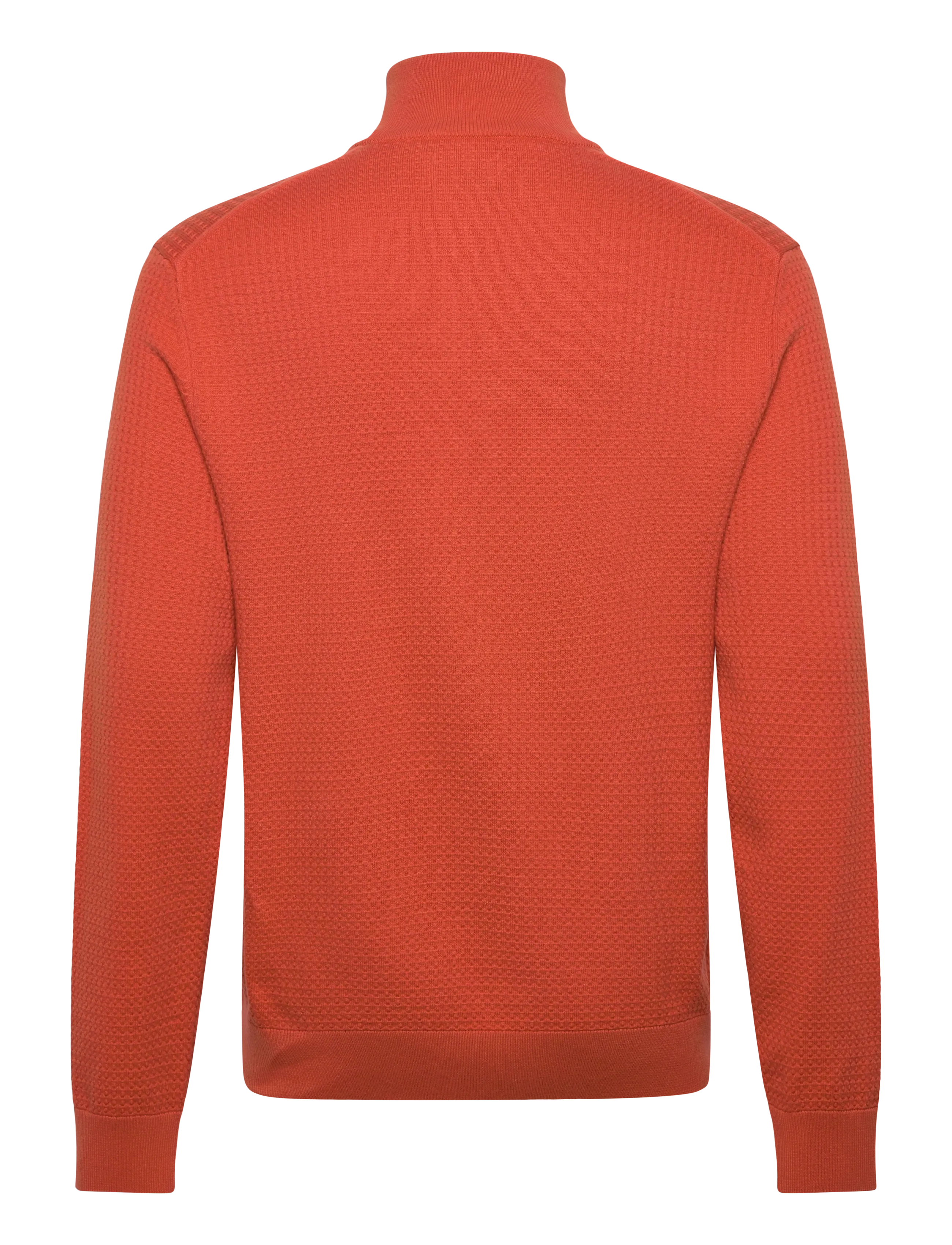 Gant - TEXTURED COTTON HALF ZIP - half zip jumpers - deep orange - 1