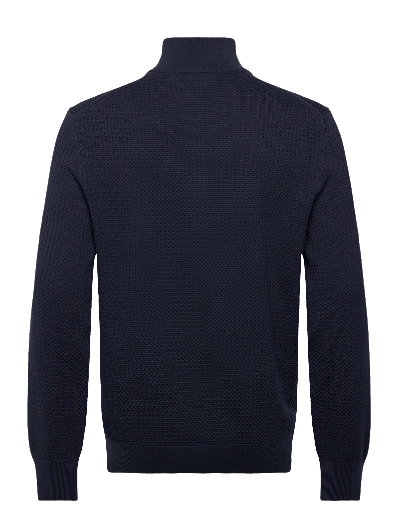 GANT - TEXTURED COTTON HALF ZIP - half zip jumpers - evening blue - 1