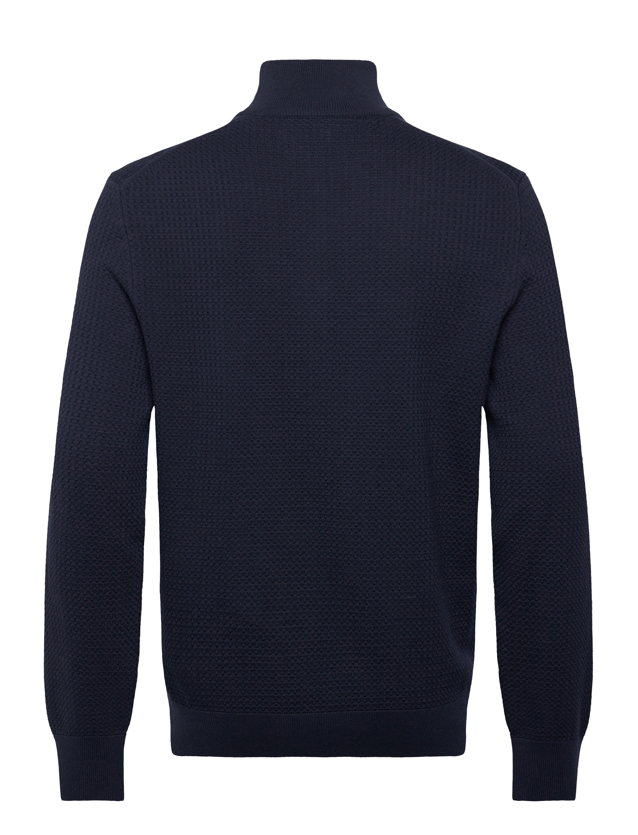 Gant - TEXTURED COTTON HALF ZIP - puolivetoketjulliset neuleet - evening blue - 1