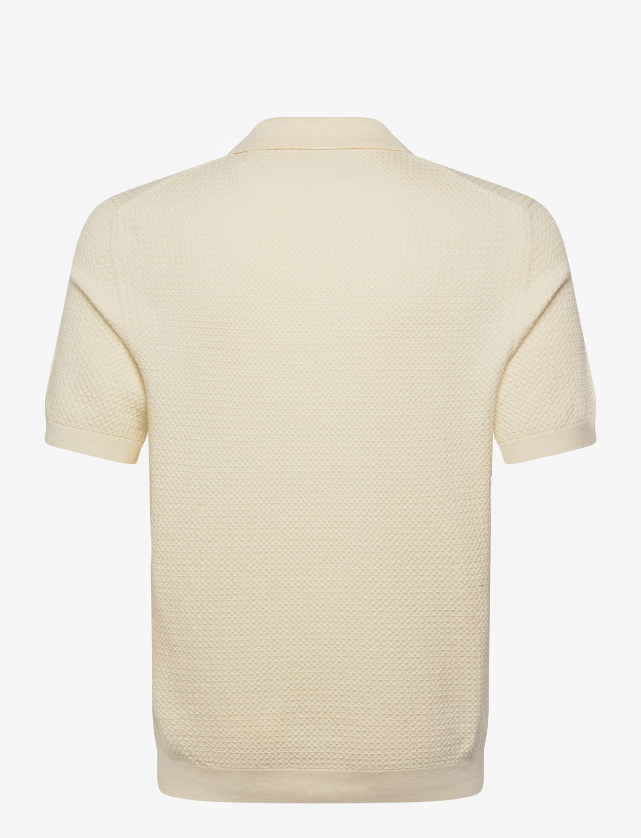 GANT - TEXTURED COTTON SS POLO - gestrickte polohemden - cream - 2