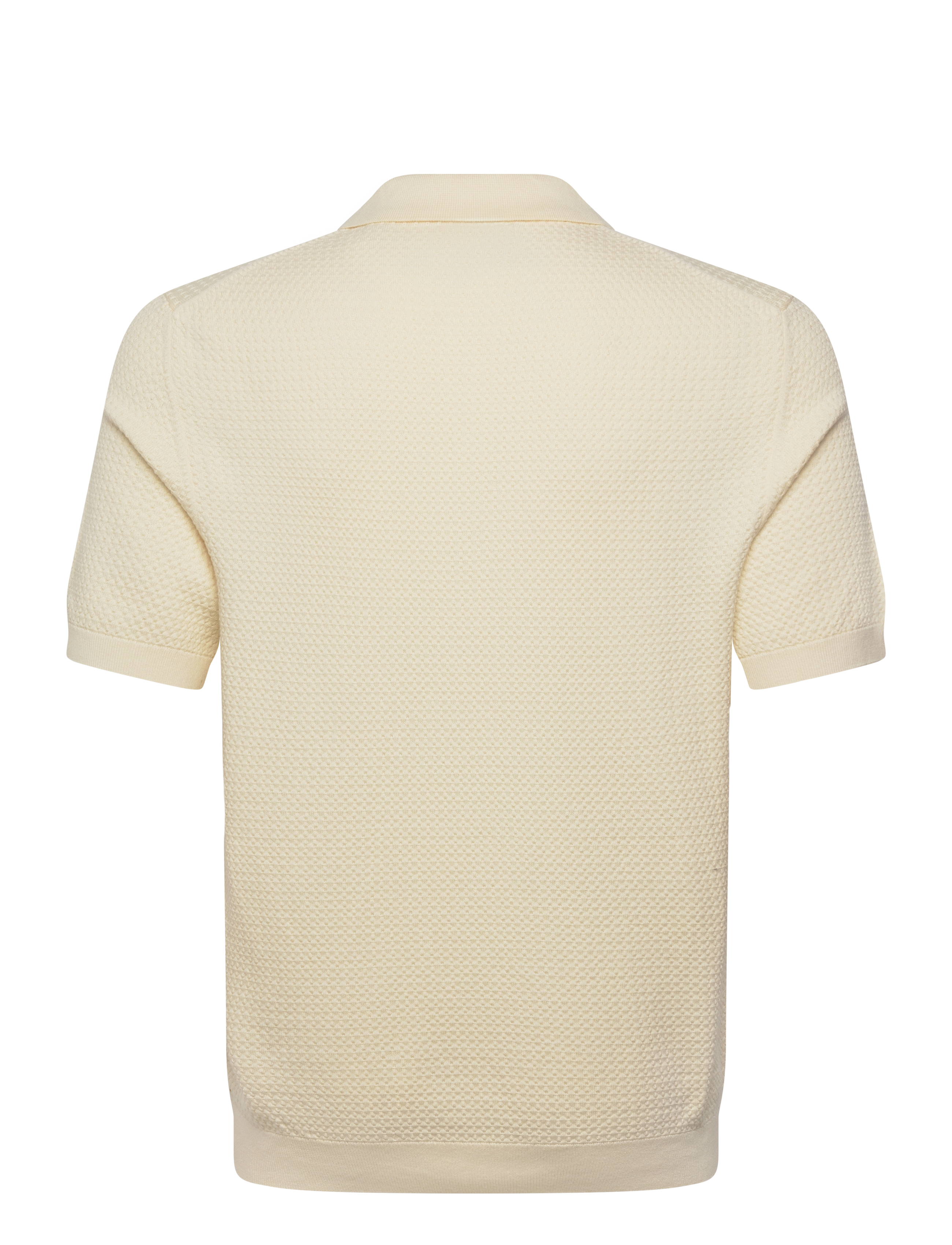 Gant - TEXTURED COTTON SS POLO - kootud polosärgid - cream - 2