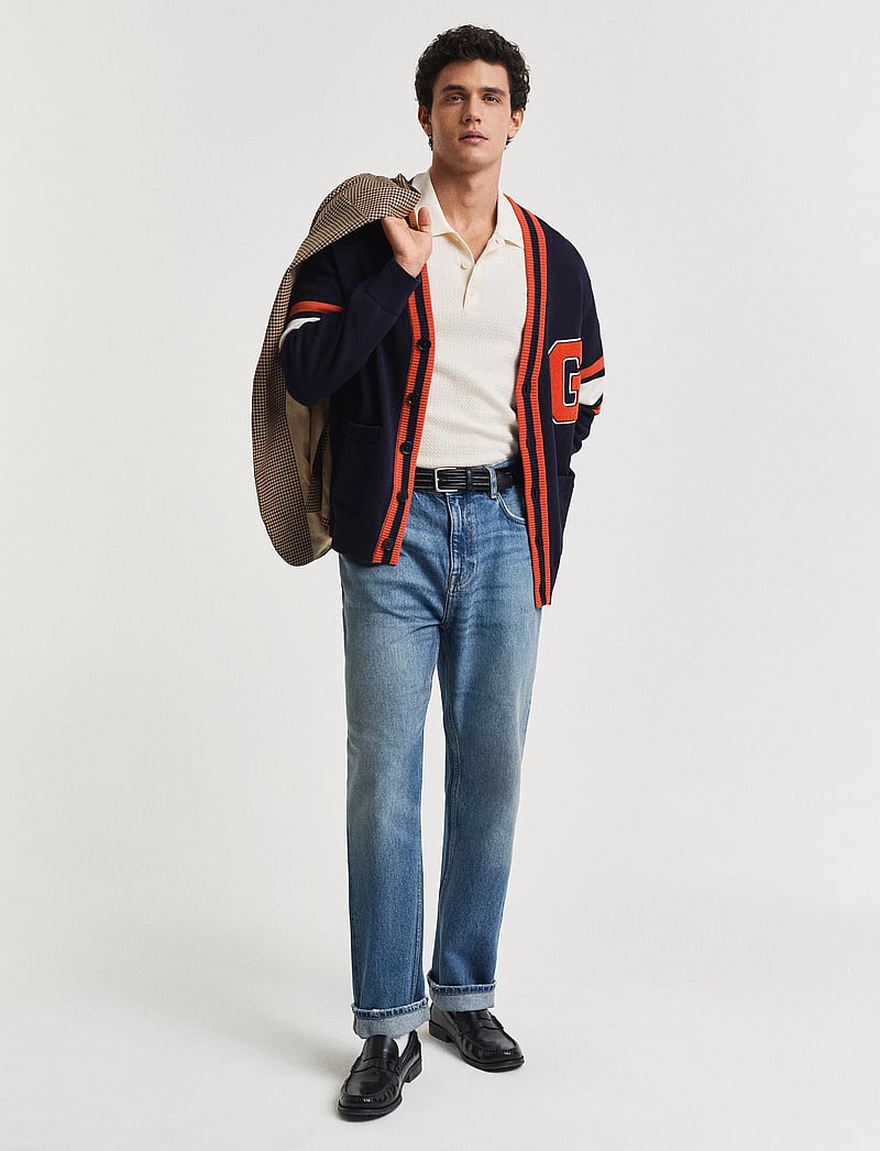 GANT - TEXTURED COTTON SS POLO - stickade pikéer - cream - 5