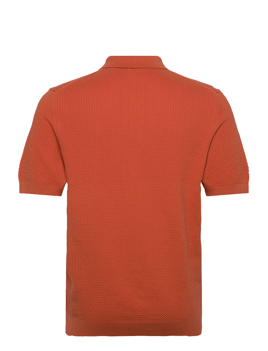 Gant - TEXTURED COTTON SS POLO - trikotažiniai polo marškinėliai - deep orange - 1
