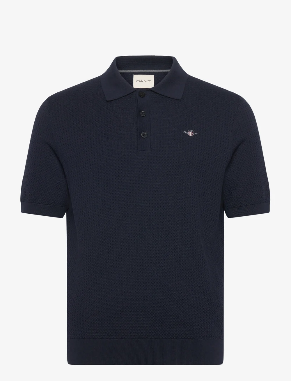GANT - TEXTURED COTTON SS POLO - polostrik - evening blue - 1