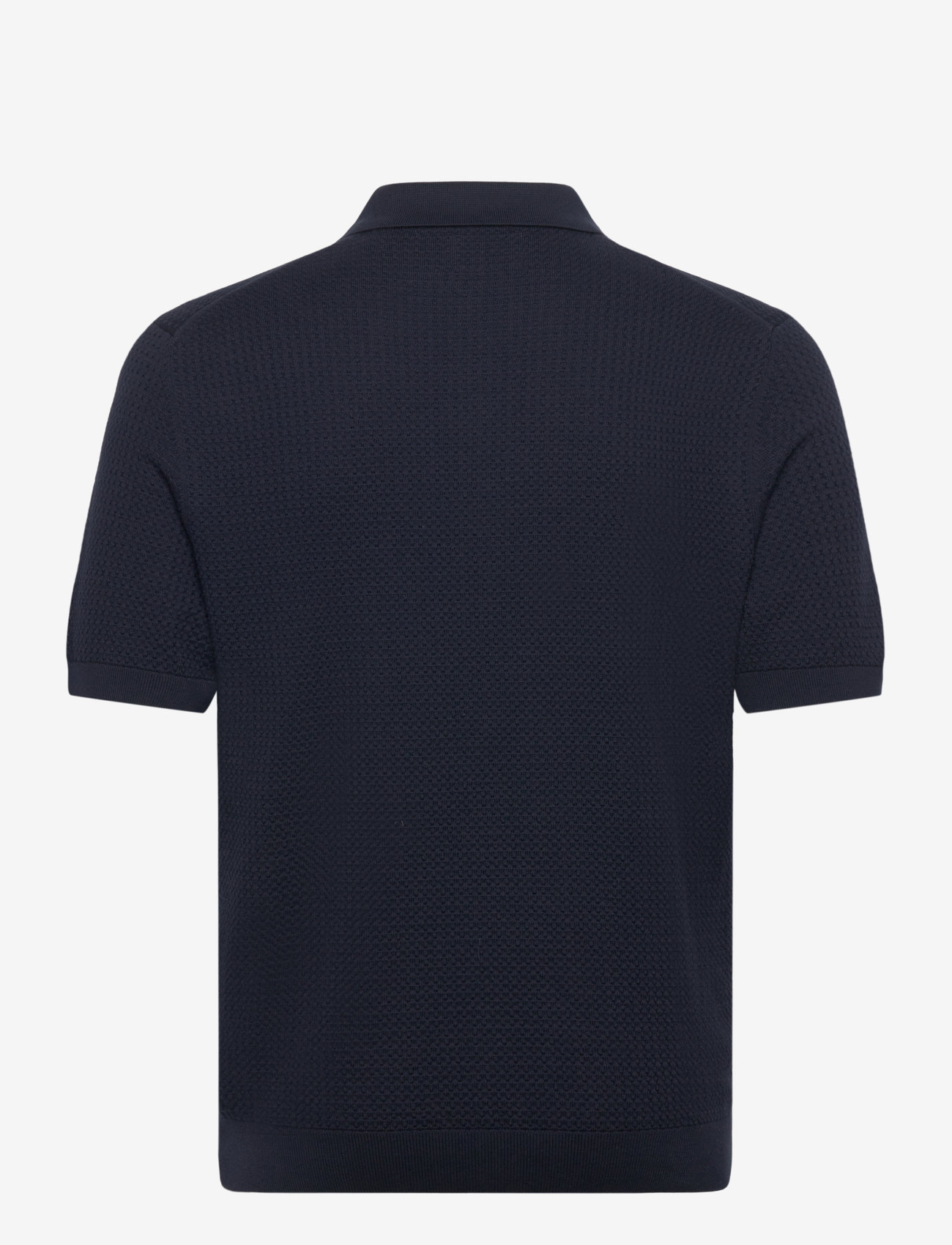 GANT - TEXTURED COTTON SS POLO - gestrickte polohemden - evening blue - 2